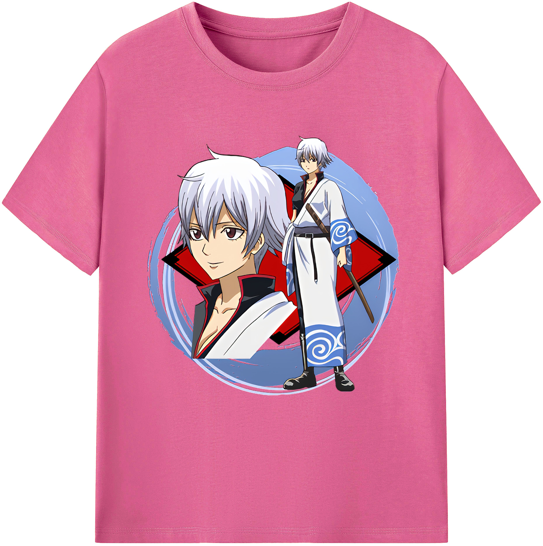 （画像用） ぎんたま 坂田銀時（さかたぎんとき） 神楽 志村新八（しむら しんぱち） GINTAMA Sakata Gintoki Kagura Shimura Shinpachi レディースカジュアルプリントTシャツ（綿100％）