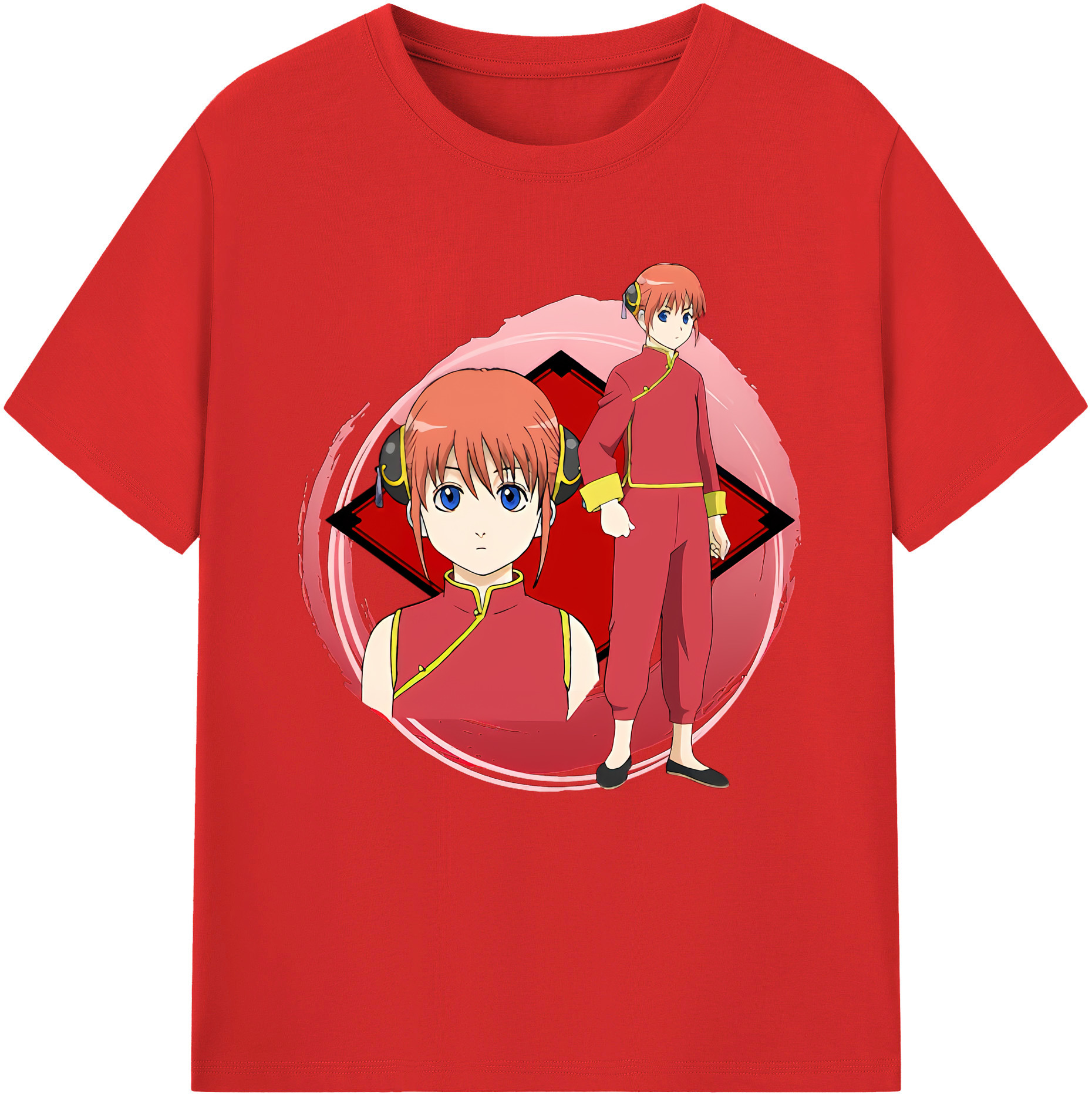 （画像用） ぎんたま 坂田銀時（さかたぎんとき） 神楽 志村新八（しむら しんぱち） GINTAMA Sakata Gintoki Kagura Shimura Shinpachi レディースカジュアルプリントTシャツ（綿100％）
