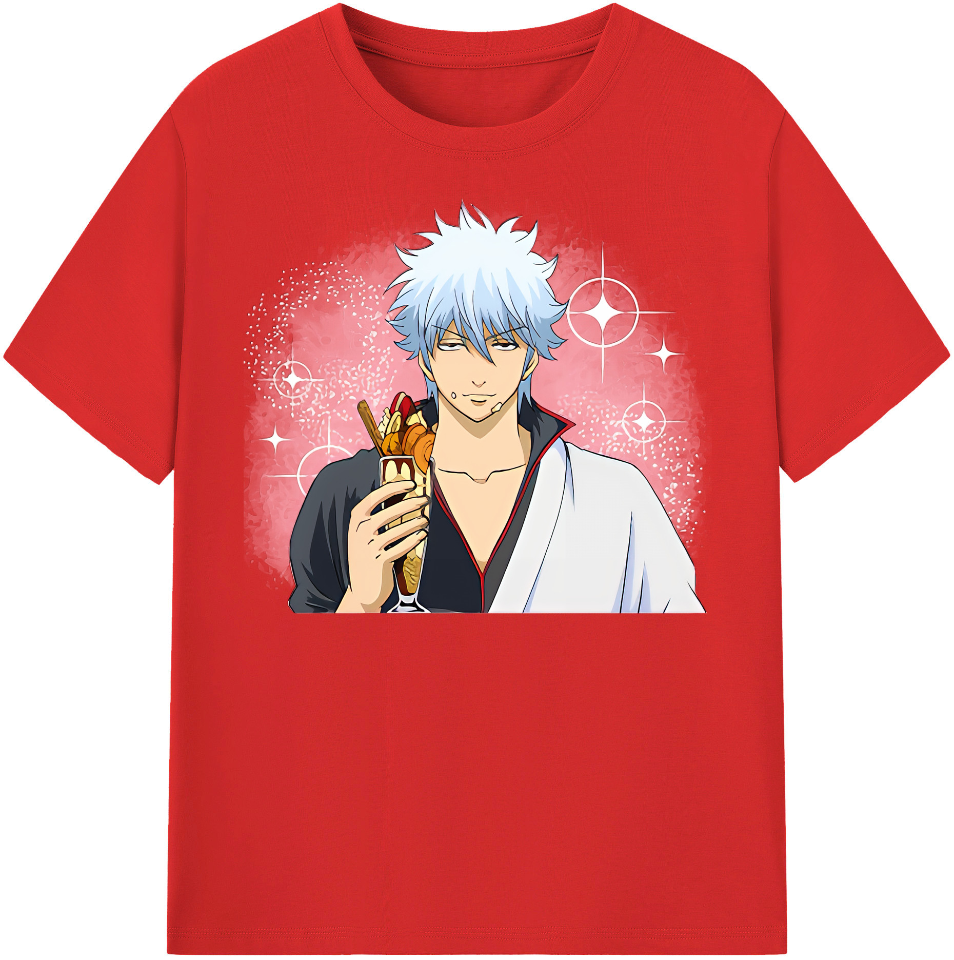 （画像用） ぎんたま 坂田銀時（さかたぎんとき） 神楽 志村新八（しむら しんぱち） GINTAMA Sakata Gintoki Kagura Shimura Shinpachi レディースカジュアルプリントTシャツ（綿100％）