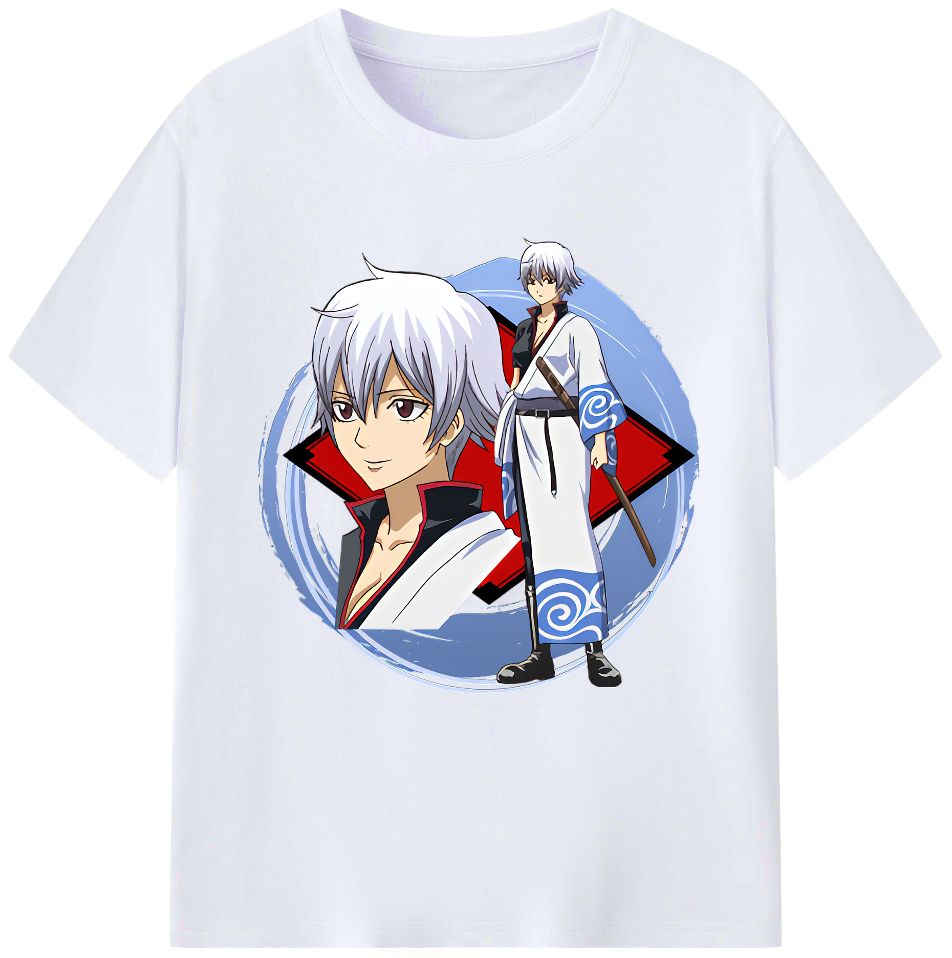 （画像用） ぎんたま 坂田銀時（さかたぎんとき） 神楽 志村新八（しむら しんぱち） GINTAMA Sakata Gintoki Kagura Shimura Shinpachi レディースカジュアルプリントTシャツ（綿100％）