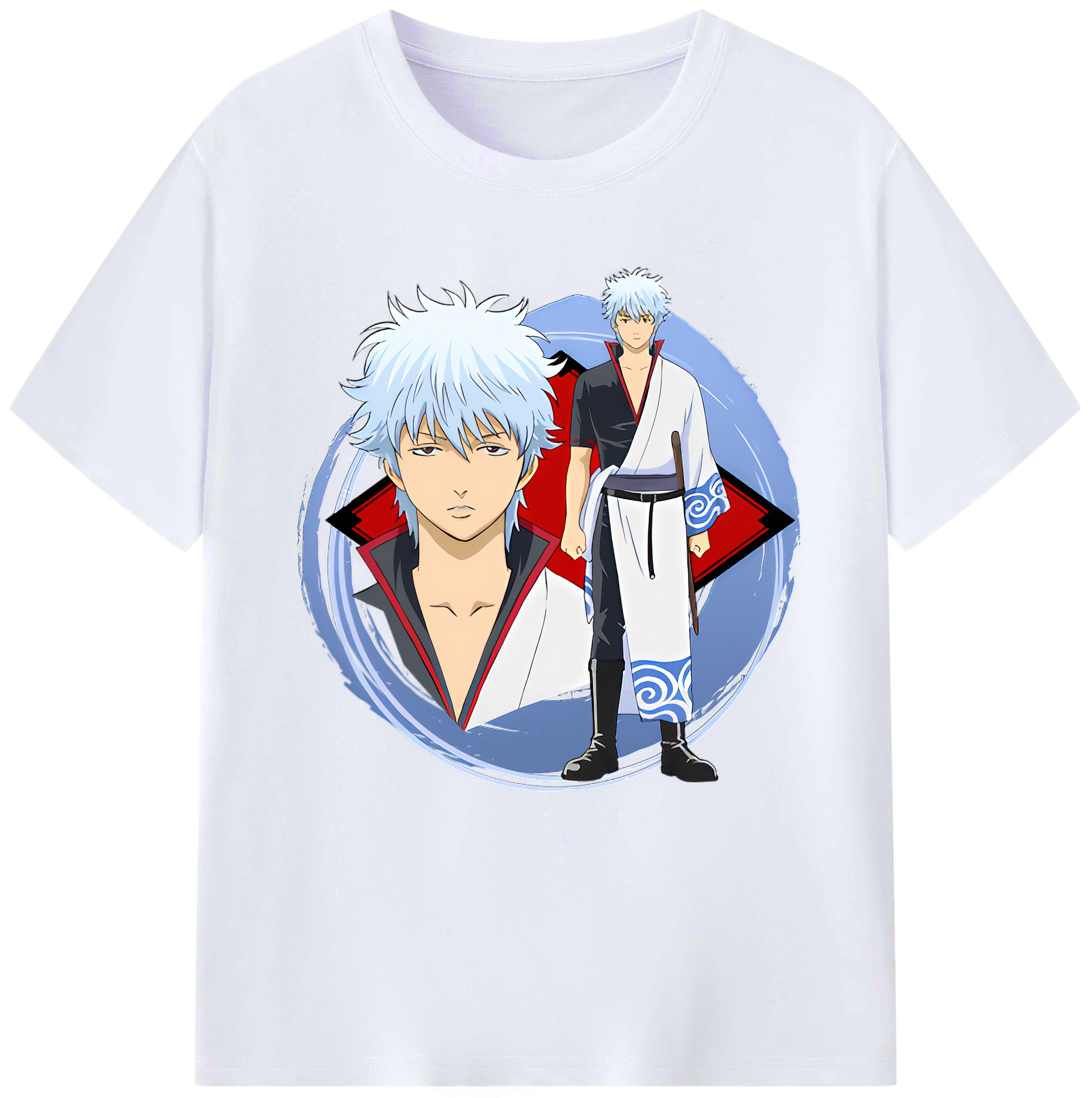 （画像用） ぎんたま 坂田銀時（さかたぎんとき） 神楽 志村新八（しむら しんぱち） GINTAMA Sakata Gintoki Kagura Shimura Shinpachi レディースカジュアルプリントTシャツ（綿100％）