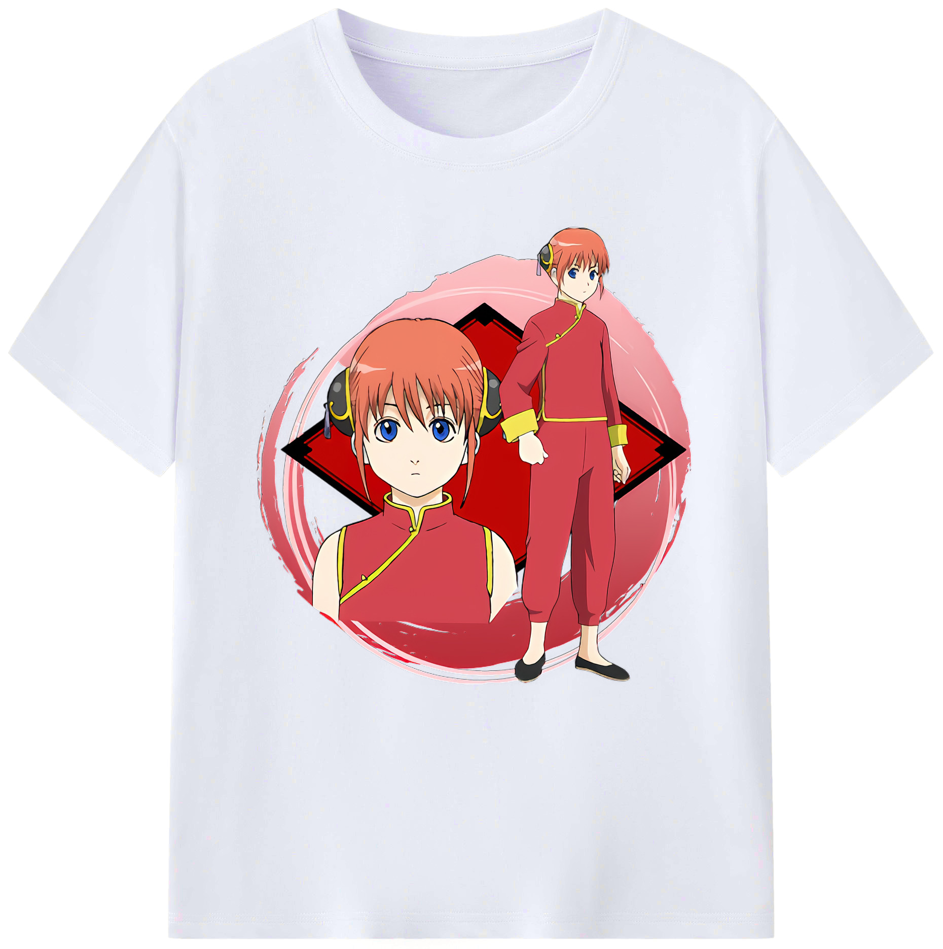 （画像用） ぎんたま 坂田銀時（さかたぎんとき） 神楽 志村新八（しむら しんぱち） GINTAMA Sakata Gintoki Kagura Shimura Shinpachi レディースカジュアルプリントTシャツ（綿100％）