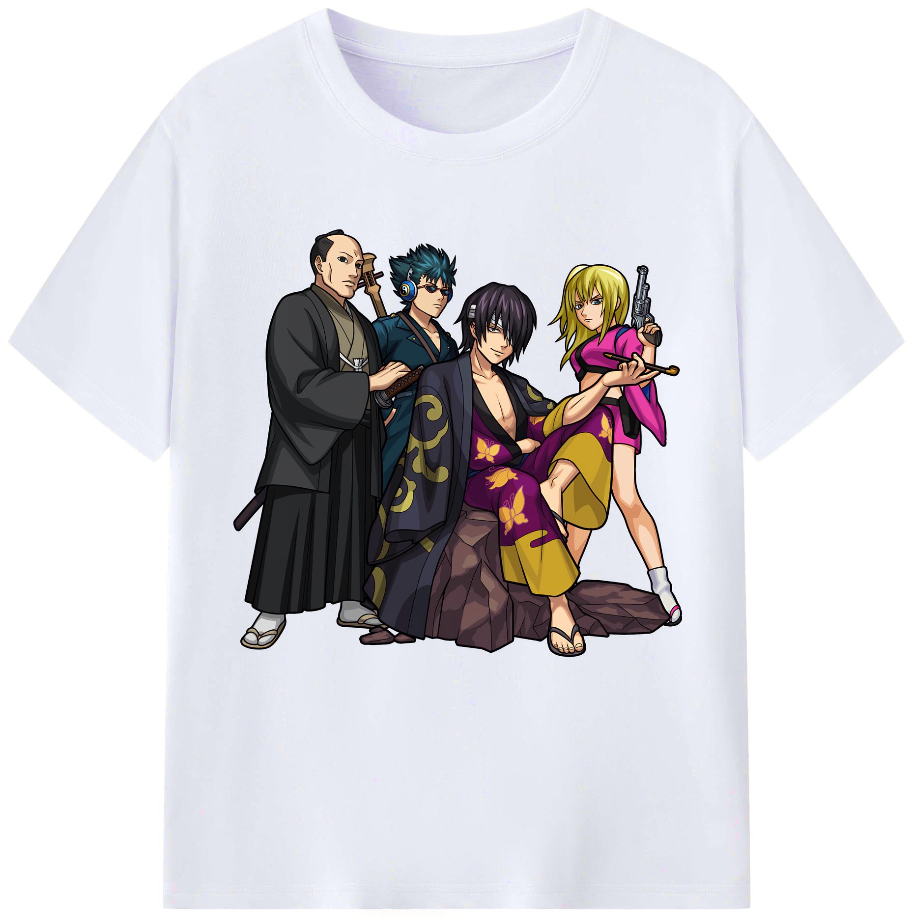 （画像用） ぎんたま 坂田銀時（さかたぎんとき） 神楽 志村新八（しむら しんぱち） GINTAMA Sakata Gintoki Kagura Shimura Shinpachi レディースカジュアルプリントTシャツ（綿100％）