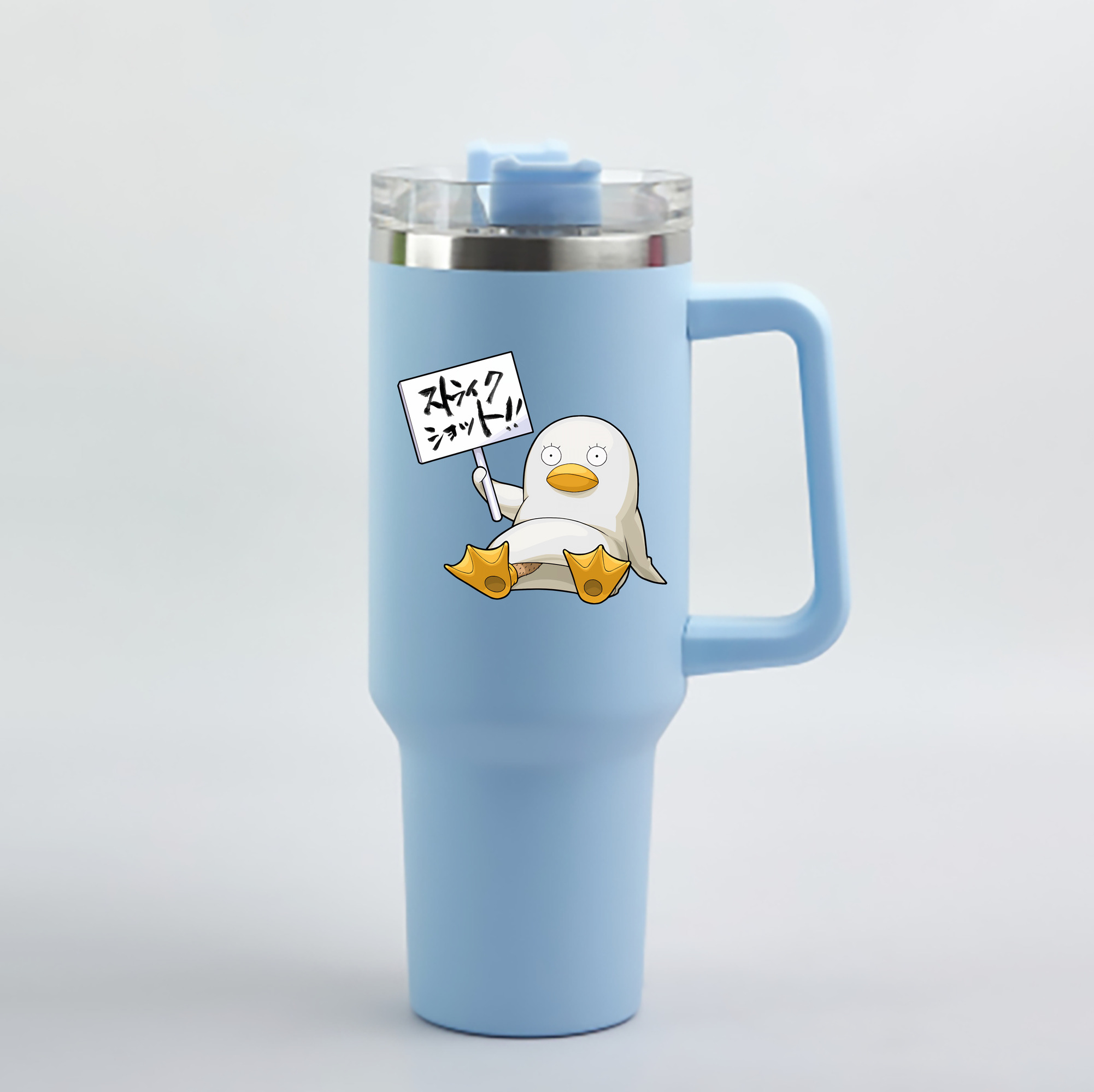 （画像用） ぎんたま 坂田銀時（さかたぎんとき） 神楽 志村新八（しむら しんぱち） GINTAMA Sakata Gintoki Kagura Shimura Shinpachi 1200mL車用タンブラー - クリスタルステッカー（プラスチックストロー付き）