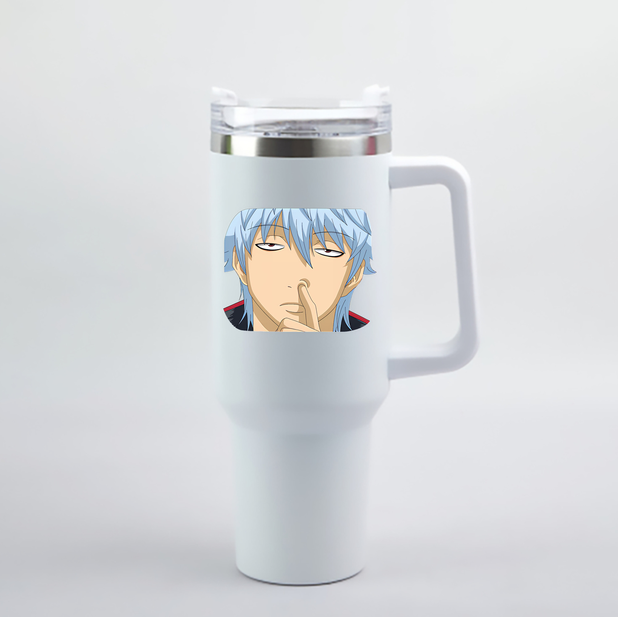 （画像用） ぎんたま 坂田銀時（さかたぎんとき） 神楽 志村新八（しむら しんぱち） GINTAMA Sakata Gintoki Kagura Shimura Shinpachi 1200mL車用タンブラー - クリスタルステッカー（プラスチックストロー付き）