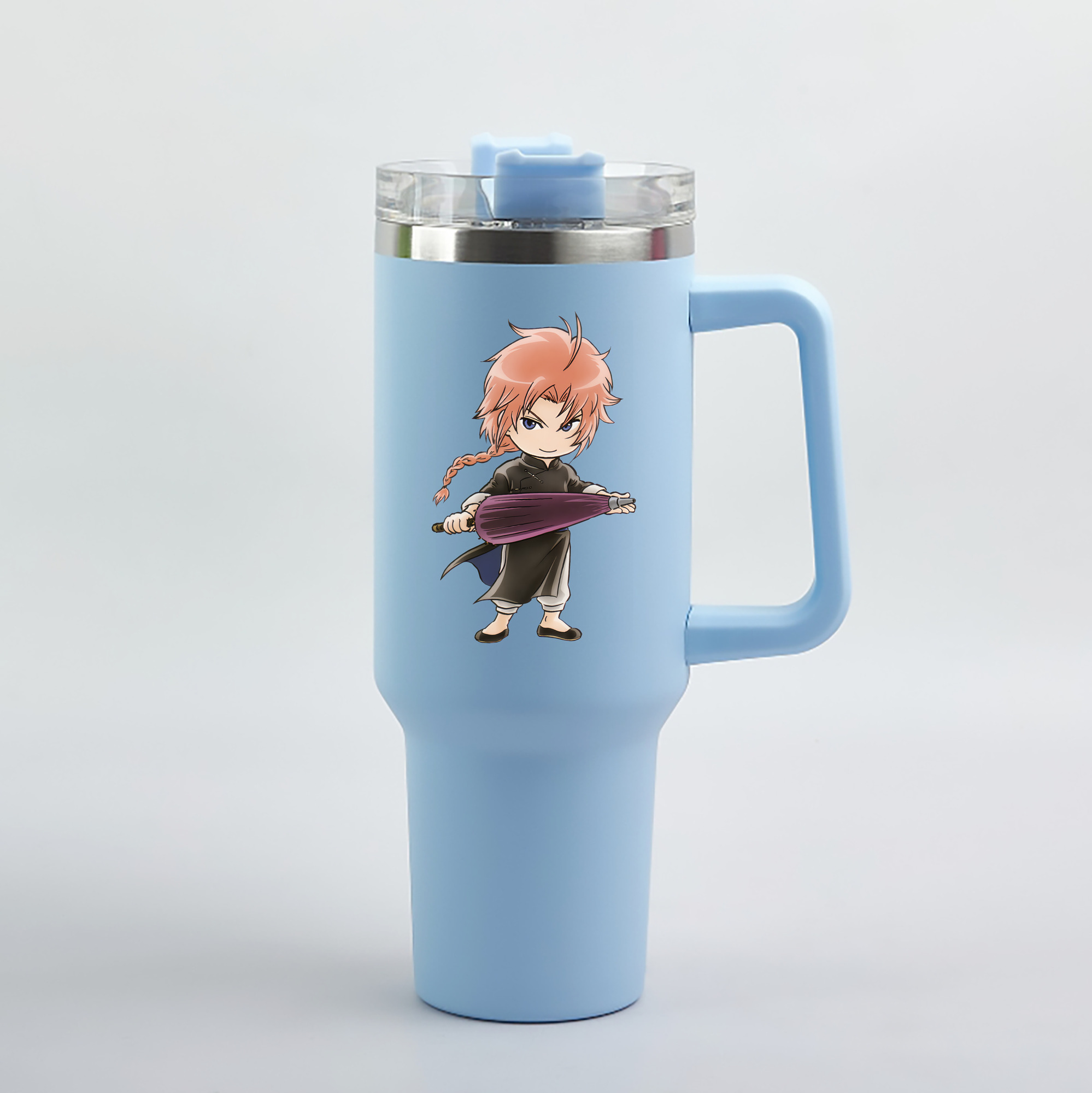 （画像用） ぎんたま 坂田銀時（さかたぎんとき） 神楽 志村新八（しむら しんぱち） GINTAMA Sakata Gintoki Kagura Shimura Shinpachi 1200mL車用タンブラー（カラープリント）