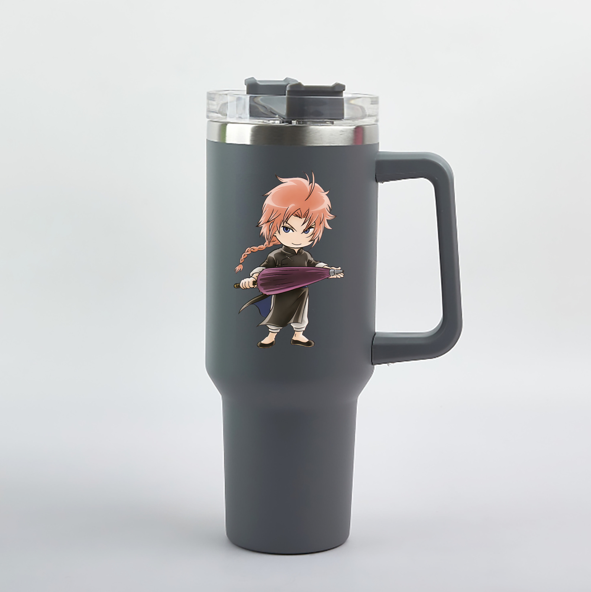（画像用） ぎんたま 坂田銀時（さかたぎんとき） 神楽 志村新八（しむら しんぱち） GINTAMA Sakata Gintoki Kagura Shimura Shinpachi 1200mL車用タンブラー（カラープリント）