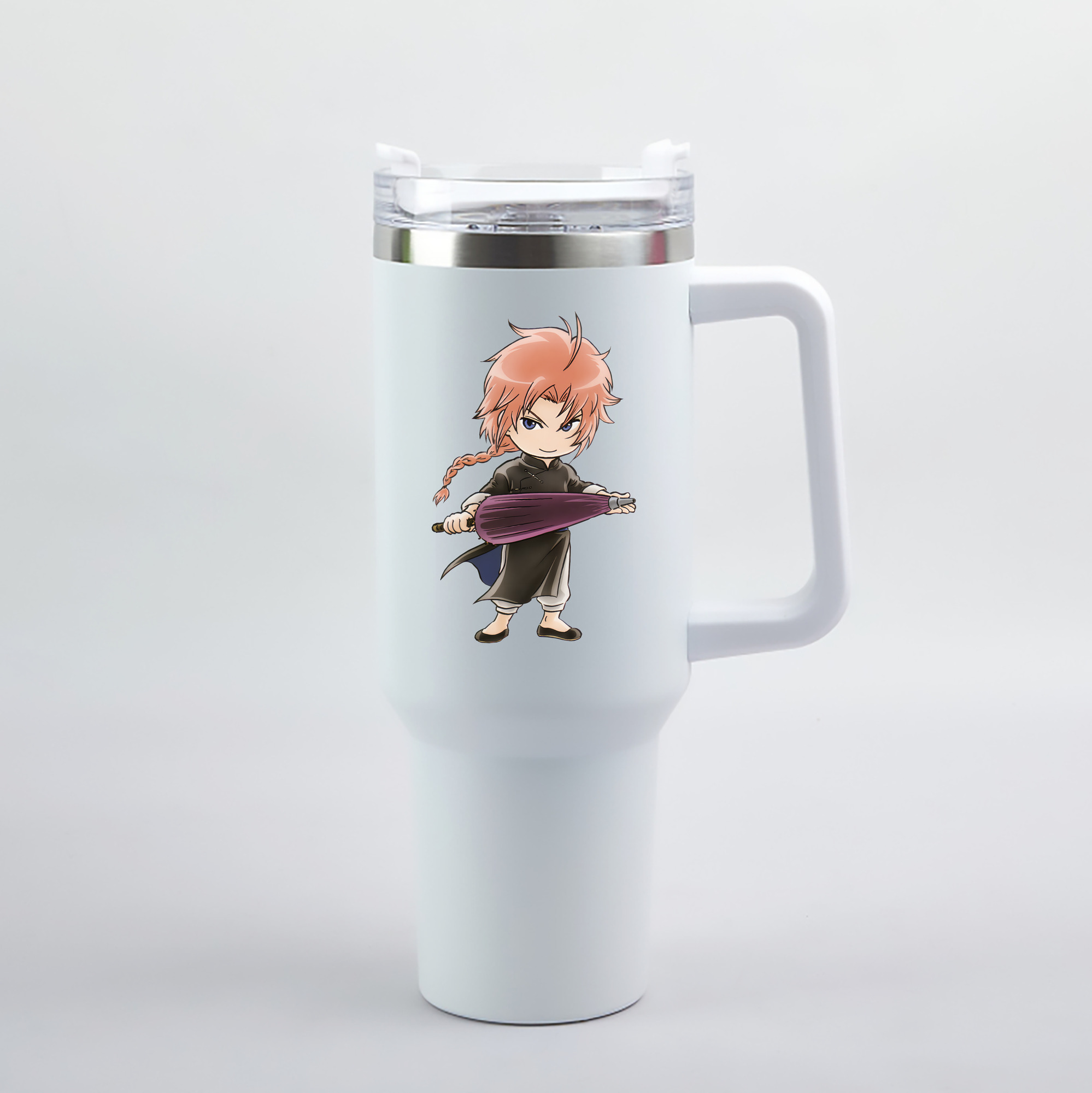 （画像用） ぎんたま 坂田銀時（さかたぎんとき） 神楽 志村新八（しむら しんぱち） GINTAMA Sakata Gintoki Kagura Shimura Shinpachi 1200mL車用タンブラー（カラープリント）