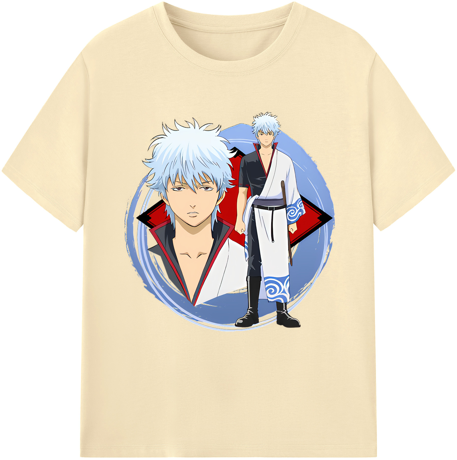 （画像用） ぎんたま 坂田銀時（さかたぎんとき） 神楽 志村新八（しむら しんぱち） GINTAMA Sakata Gintoki Kagura Shimura Shinpachi 綿100％半袖Tシャツ（フロントプリント）