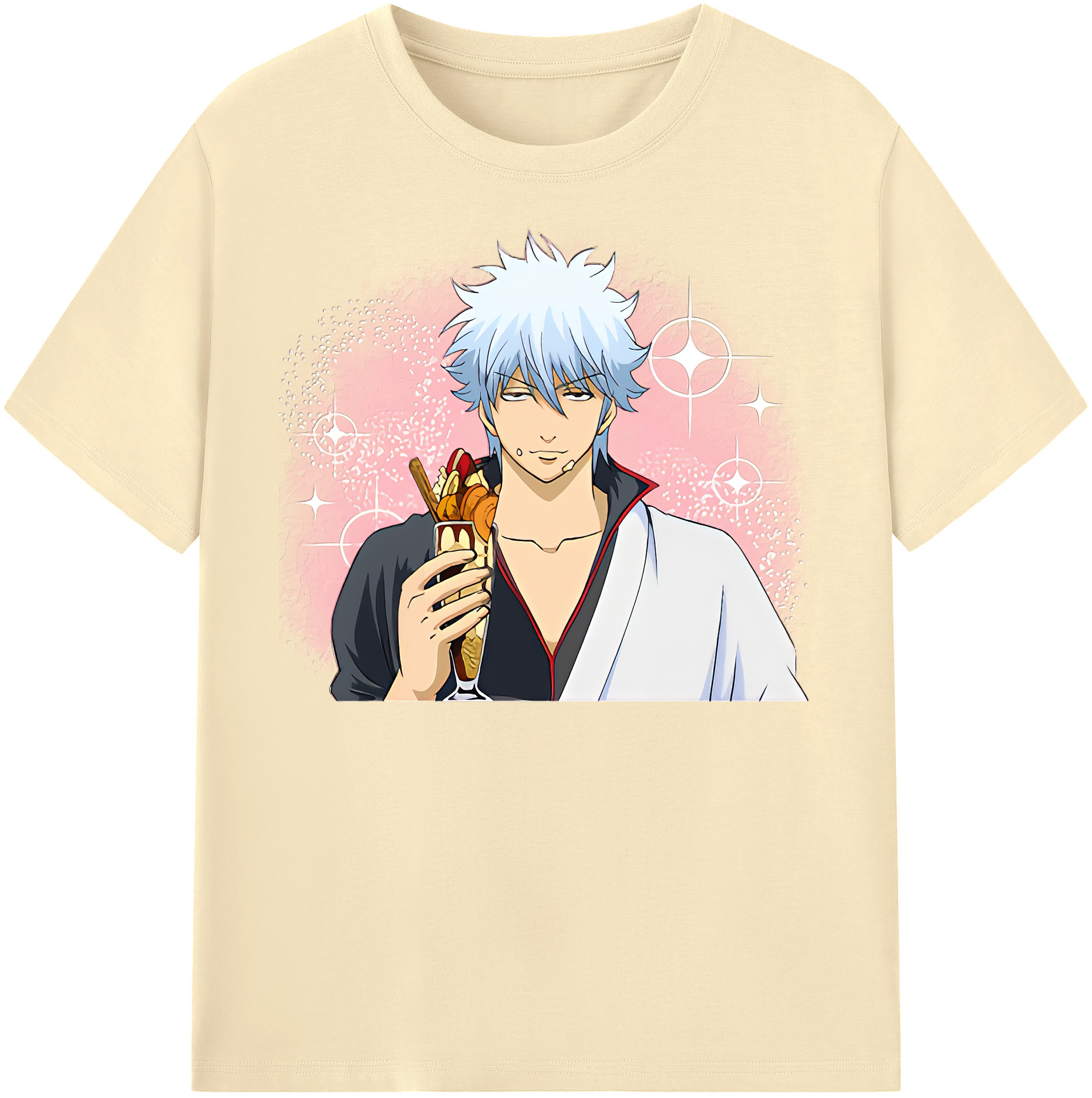 （画像用） ぎんたま 坂田銀時（さかたぎんとき） 神楽 志村新八（しむら しんぱち） GINTAMA Sakata Gintoki Kagura Shimura Shinpachi 綿100％半袖Tシャツ（フロントプリント）