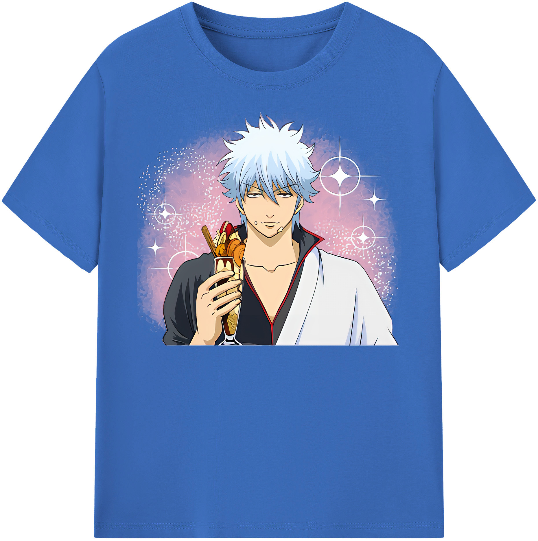 （画像用） ぎんたま 坂田銀時（さかたぎんとき） 神楽 志村新八（しむら しんぱち） GINTAMA Sakata Gintoki Kagura Shimura Shinpachi 綿100％半袖Tシャツ（フロントプリント）