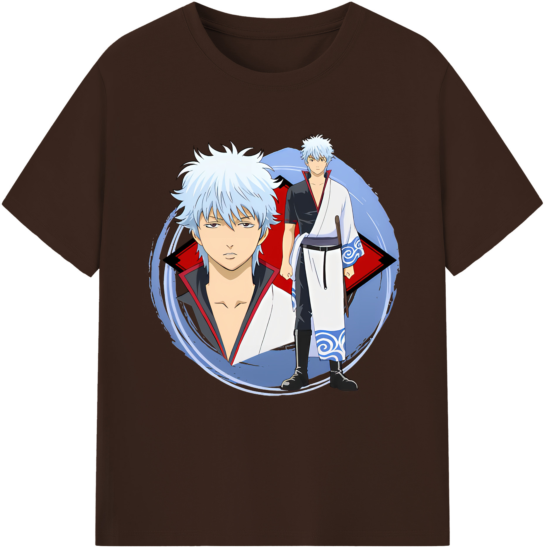 （画像用） ぎんたま 坂田銀時（さかたぎんとき） 神楽 志村新八（しむら しんぱち） GINTAMA Sakata Gintoki Kagura Shimura Shinpachi 綿100％半袖Tシャツ（フロントプリント）