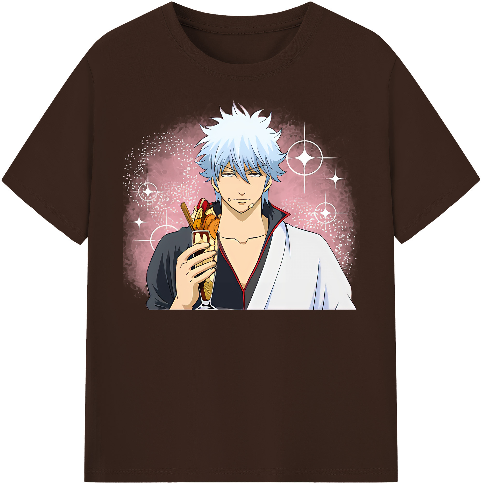 （画像用） ぎんたま 坂田銀時（さかたぎんとき） 神楽 志村新八（しむら しんぱち） GINTAMA Sakata Gintoki Kagura Shimura Shinpachi 綿100％半袖Tシャツ（フロントプリント）