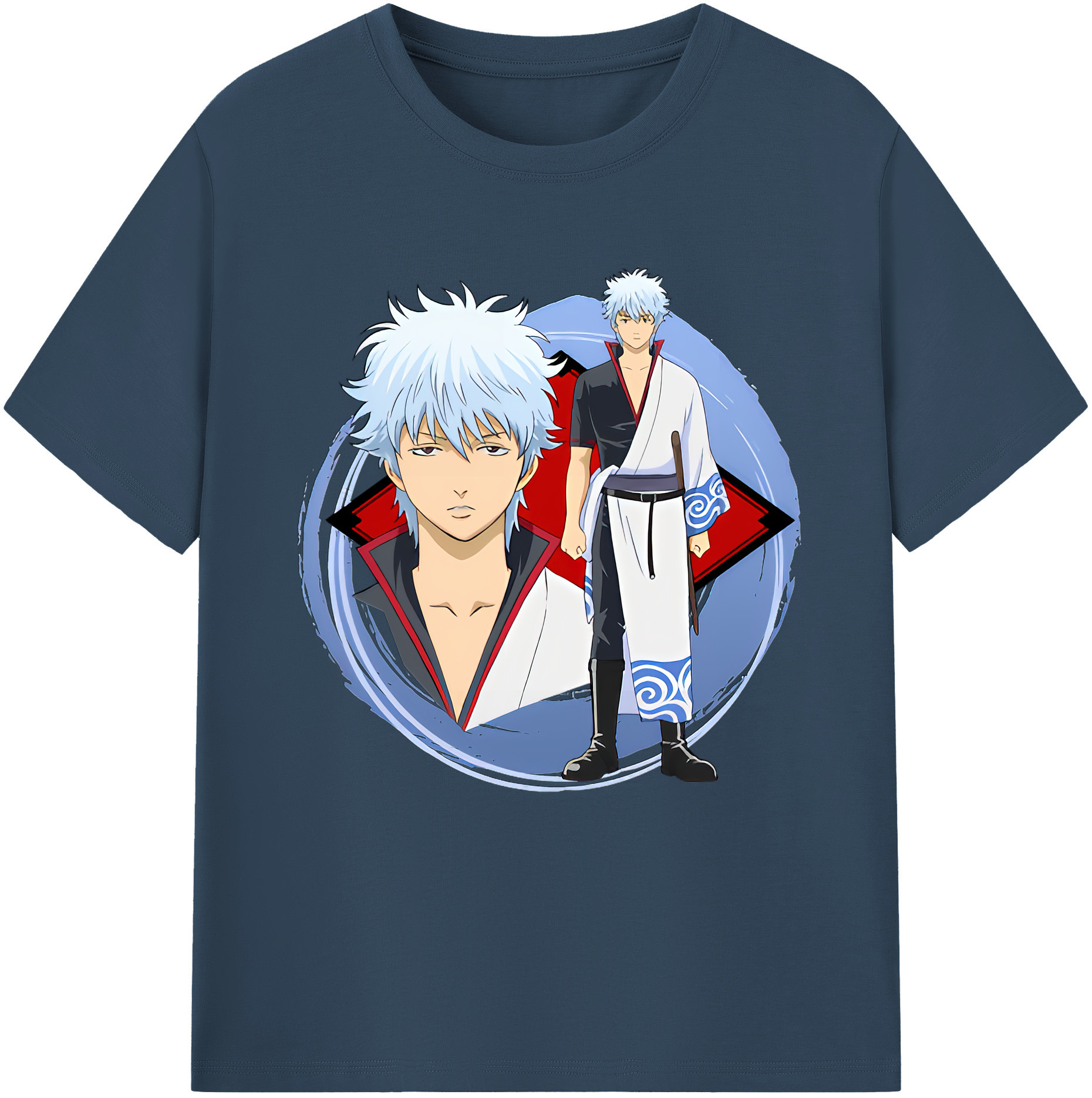 （画像用） ぎんたま 坂田銀時（さかたぎんとき） 神楽 志村新八（しむら しんぱち） GINTAMA Sakata Gintoki Kagura Shimura Shinpachi 綿100％半袖Tシャツ（フロントプリント）