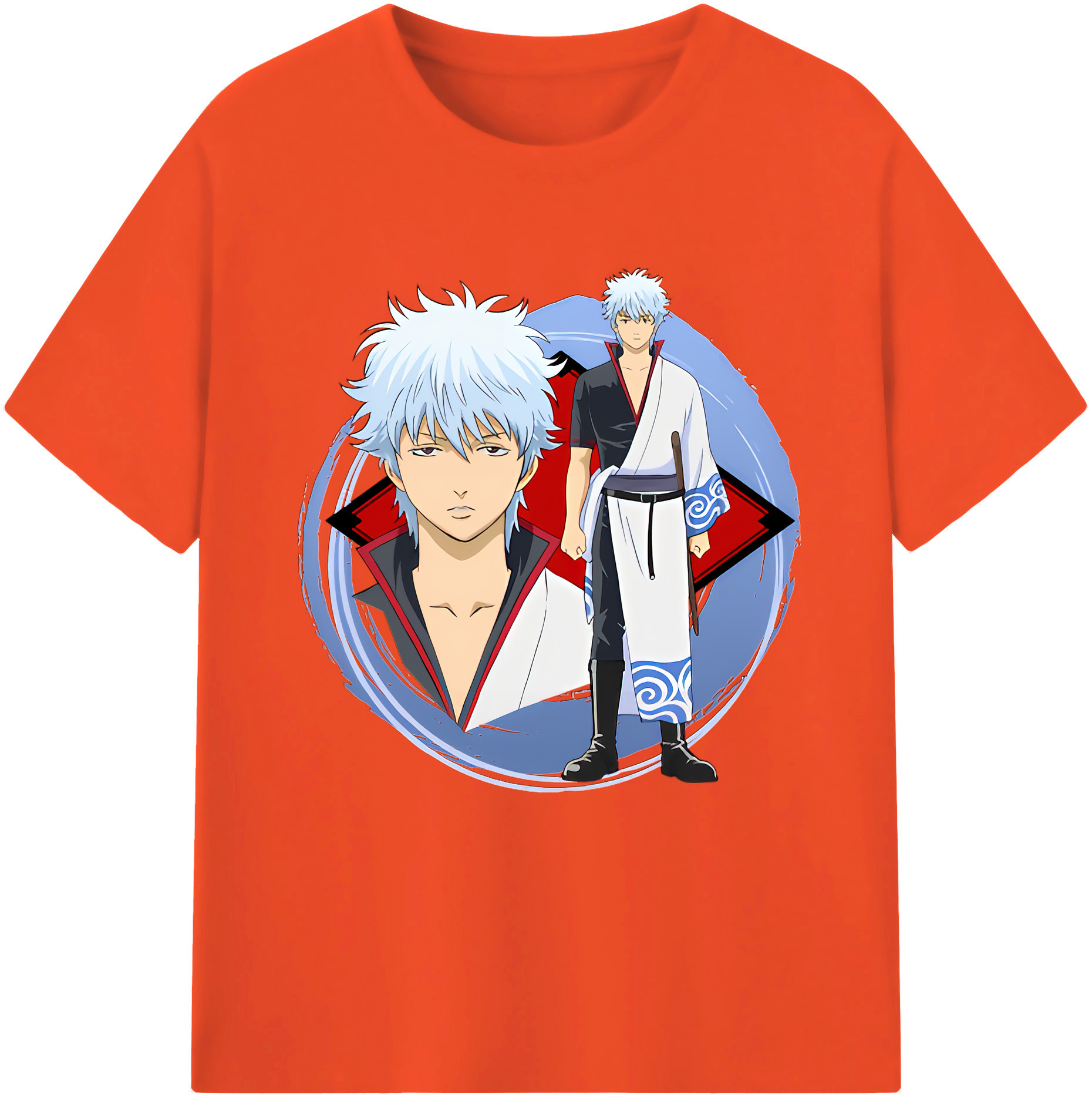 （画像用） ぎんたま 坂田銀時（さかたぎんとき） 神楽 志村新八（しむら しんぱち） GINTAMA Sakata Gintoki Kagura Shimura Shinpachi 綿100％半袖Tシャツ（フロントプリント）