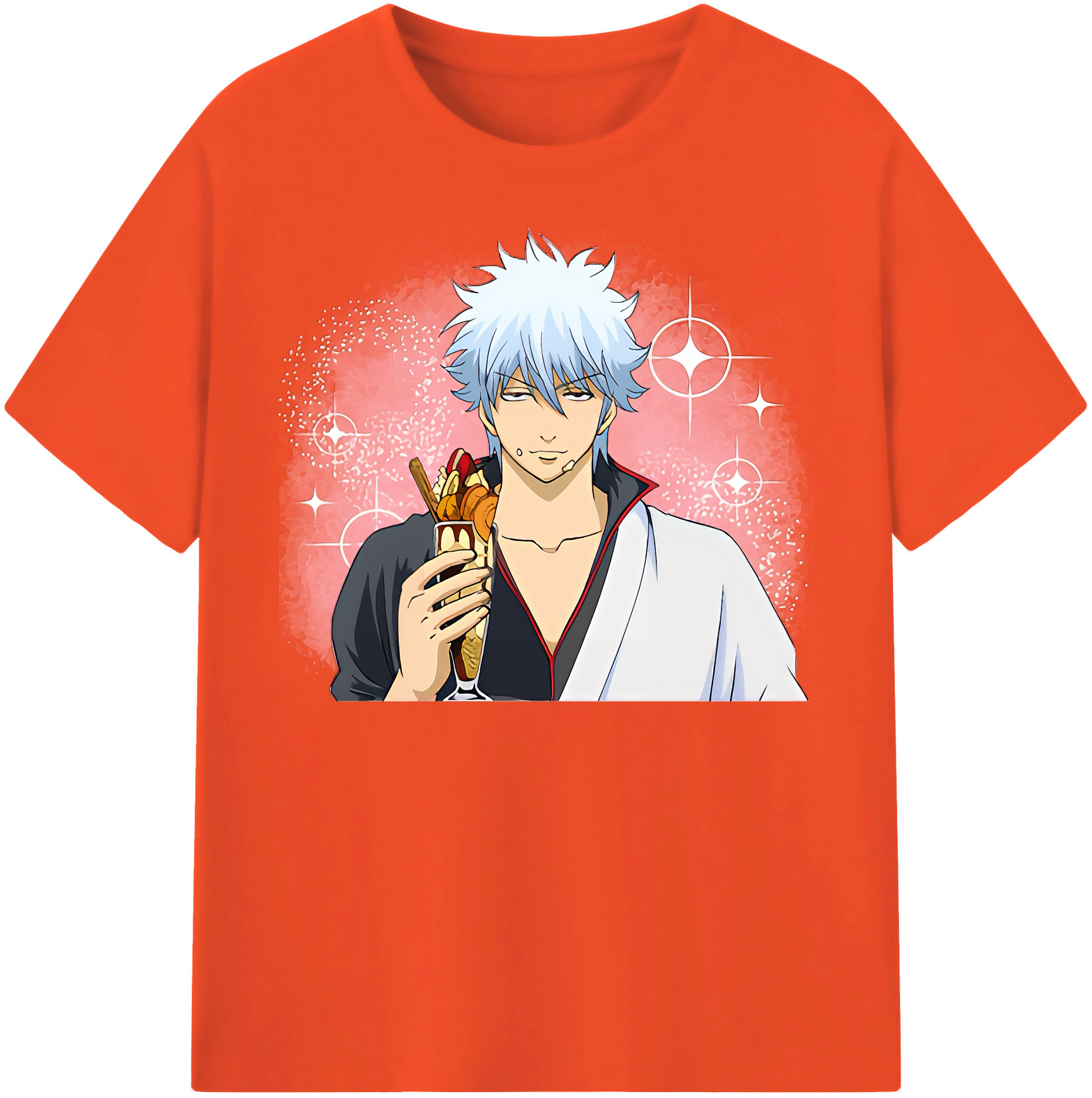 （画像用） ぎんたま 坂田銀時（さかたぎんとき） 神楽 志村新八（しむら しんぱち） GINTAMA Sakata Gintoki Kagura Shimura Shinpachi 綿100％半袖Tシャツ（フロントプリント）