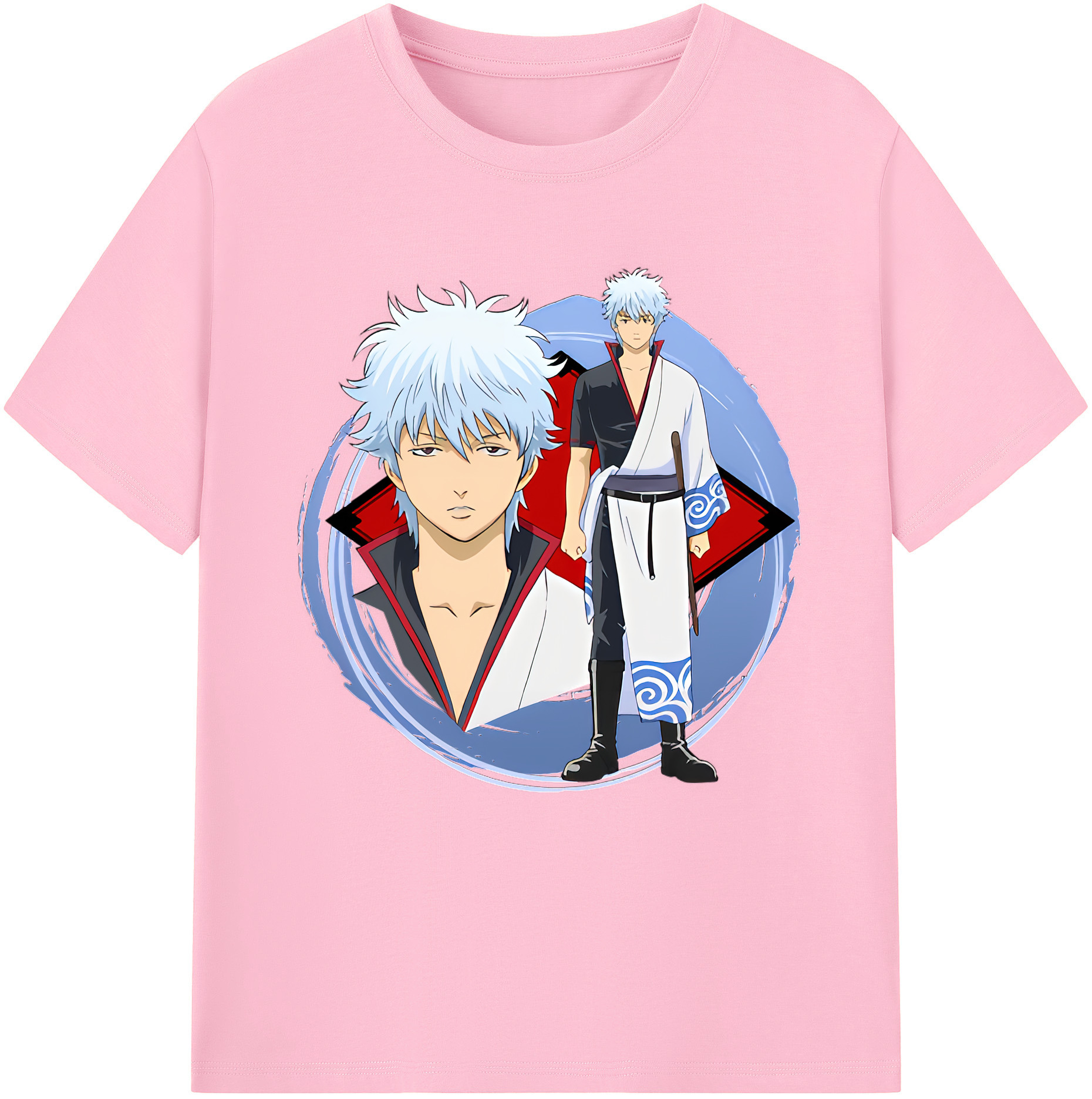 （画像用） ぎんたま 坂田銀時（さかたぎんとき） 神楽 志村新八（しむら しんぱち） GINTAMA Sakata Gintoki Kagura Shimura Shinpachi 綿100％半袖Tシャツ（フロントプリント）