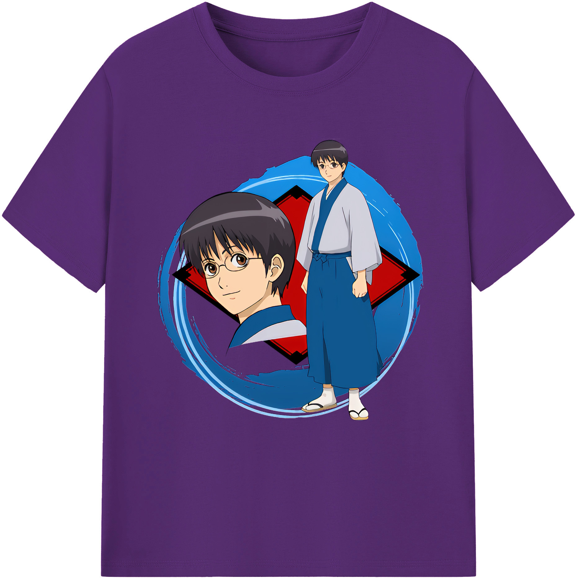 （画像用） ぎんたま 坂田銀時（さかたぎんとき） 神楽 志村新八（しむら しんぱち） GINTAMA Sakata Gintoki Kagura Shimura Shinpachi 綿100％半袖Tシャツ（フロントプリント）