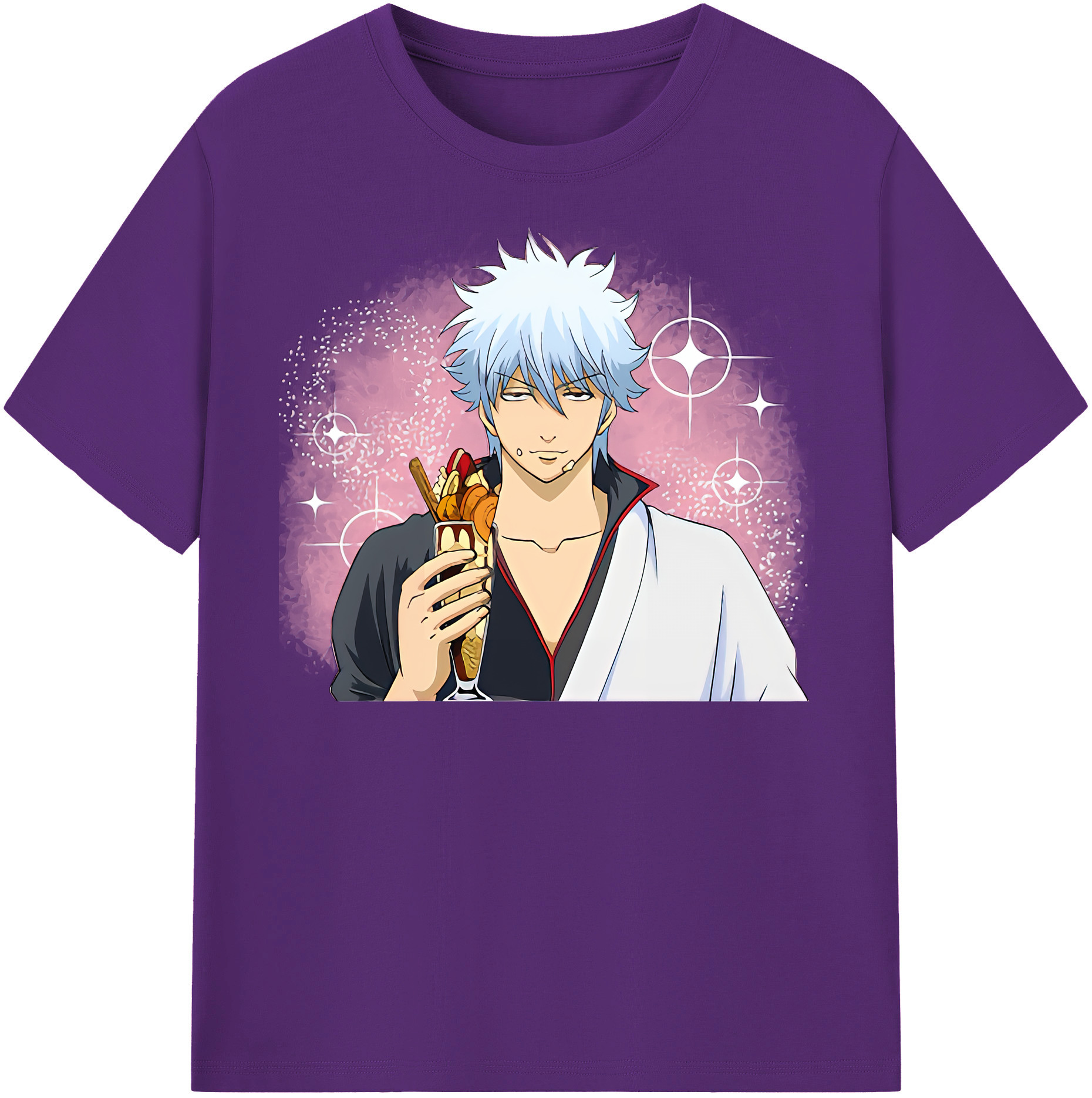 （画像用） ぎんたま 坂田銀時（さかたぎんとき） 神楽 志村新八（しむら しんぱち） GINTAMA Sakata Gintoki Kagura Shimura Shinpachi 綿100％半袖Tシャツ（フロントプリント）