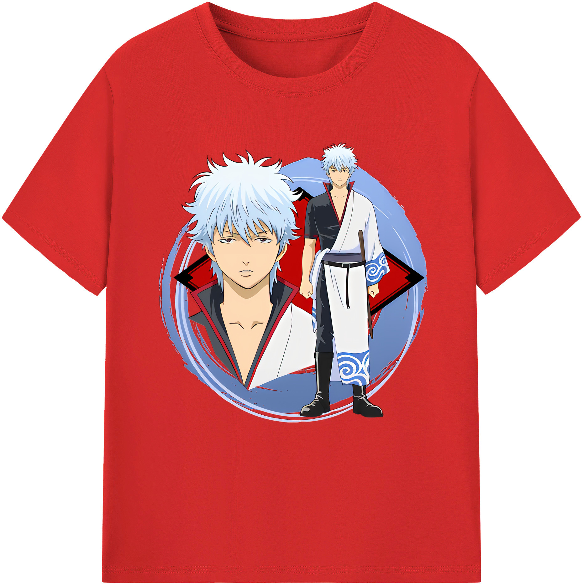 （画像用） ぎんたま 坂田銀時（さかたぎんとき） 神楽 志村新八（しむら しんぱち） GINTAMA Sakata Gintoki Kagura Shimura Shinpachi 綿100％半袖Tシャツ（フロントプリント）