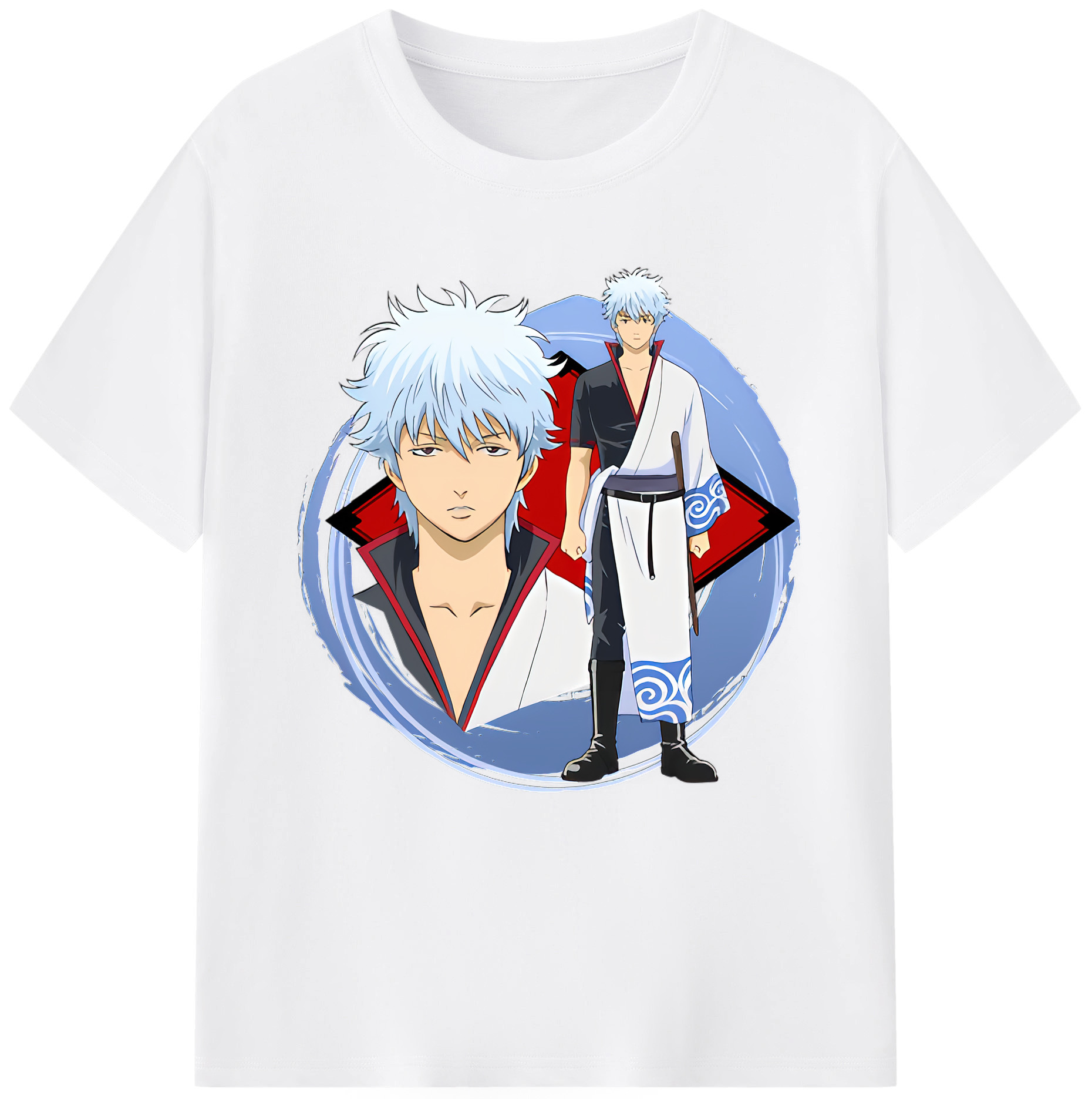 （画像用） ぎんたま 坂田銀時（さかたぎんとき） 神楽 志村新八（しむら しんぱち） GINTAMA Sakata Gintoki Kagura Shimura Shinpachi 綿100％半袖Tシャツ（フロントプリント）