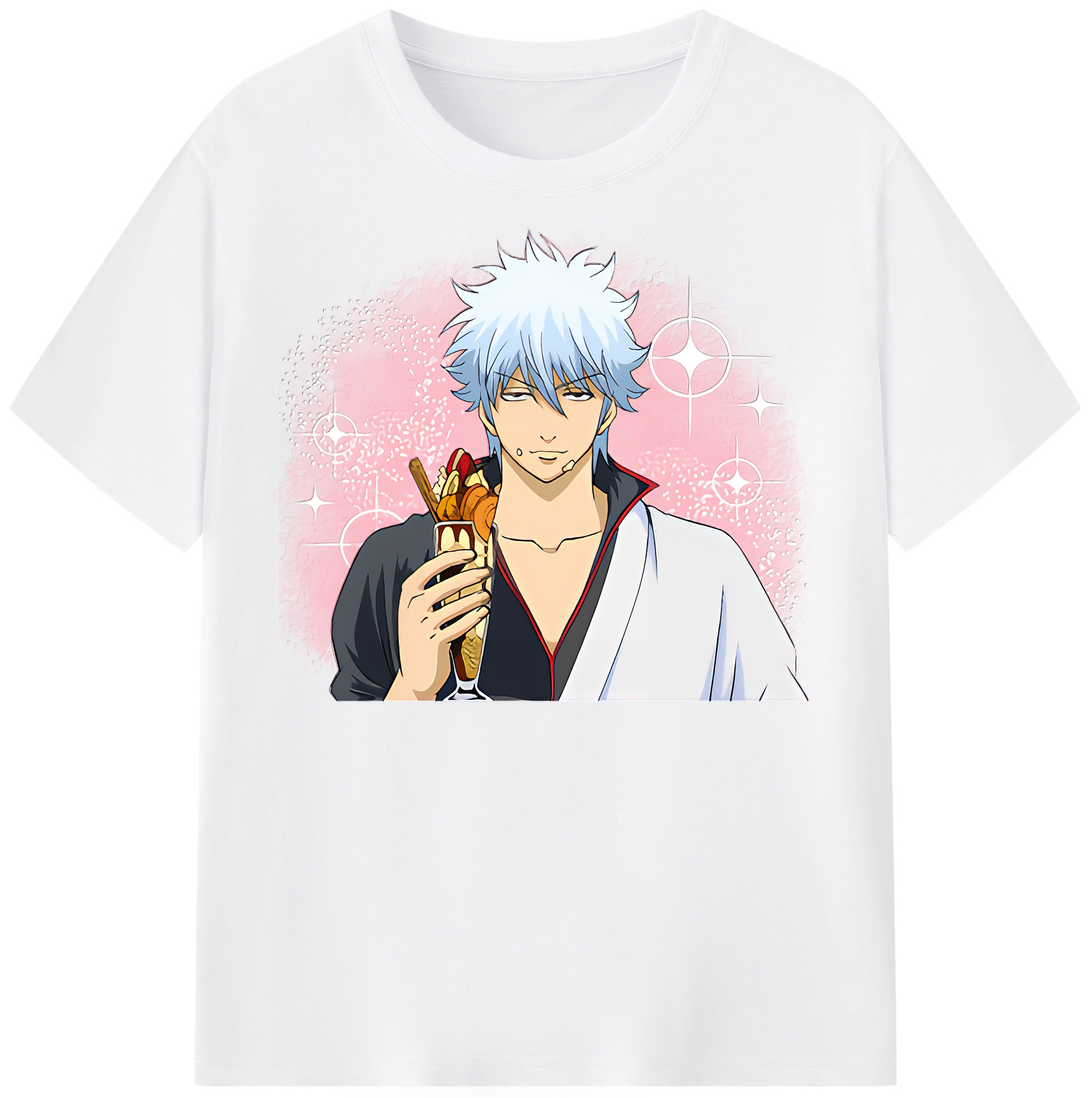 （画像用） ぎんたま 坂田銀時（さかたぎんとき） 神楽 志村新八（しむら しんぱち） GINTAMA Sakata Gintoki Kagura Shimura Shinpachi 綿100％半袖Tシャツ（フロントプリント）