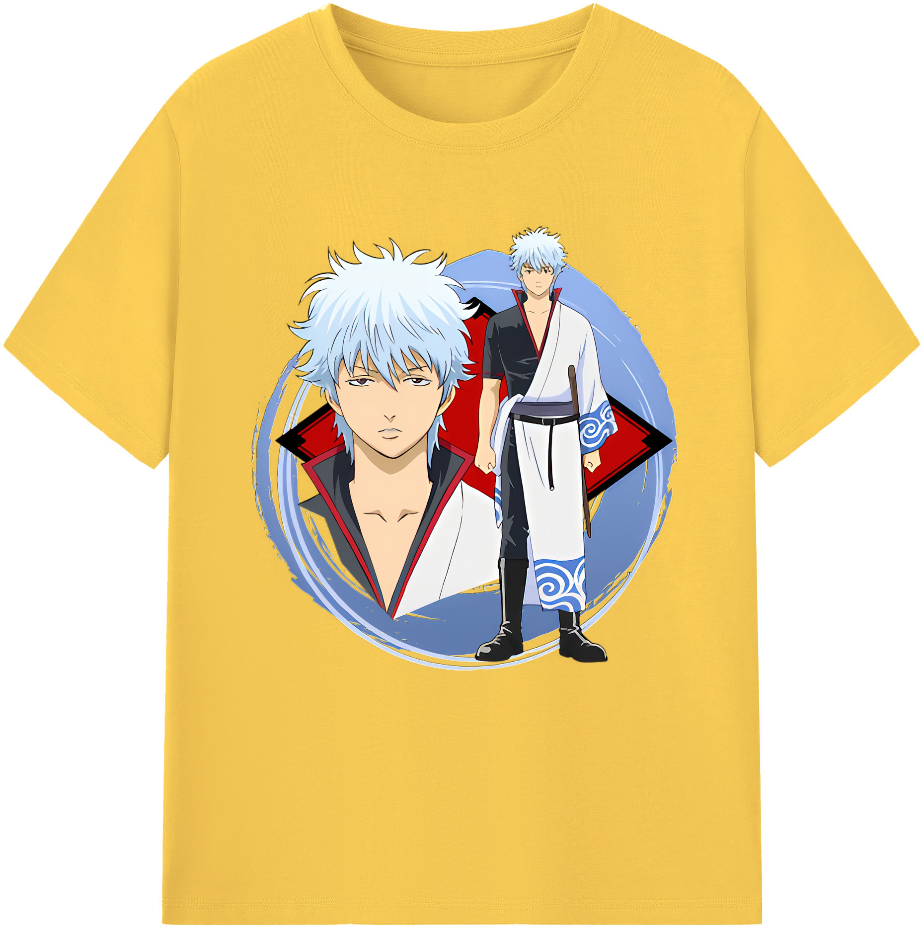 （画像用） ぎんたま 坂田銀時（さかたぎんとき） 神楽 志村新八（しむら しんぱち） GINTAMA Sakata Gintoki Kagura Shimura Shinpachi 綿100％半袖Tシャツ（フロントプリント）