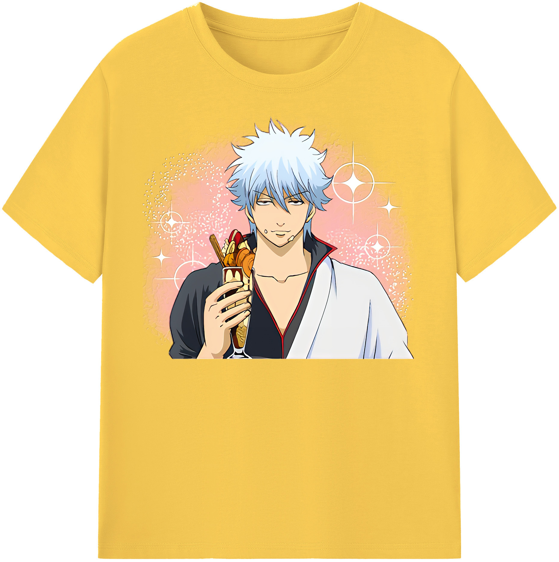 （画像用） ぎんたま 坂田銀時（さかたぎんとき） 神楽 志村新八（しむら しんぱち） GINTAMA Sakata Gintoki Kagura Shimura Shinpachi 綿100％半袖Tシャツ（フロントプリント）