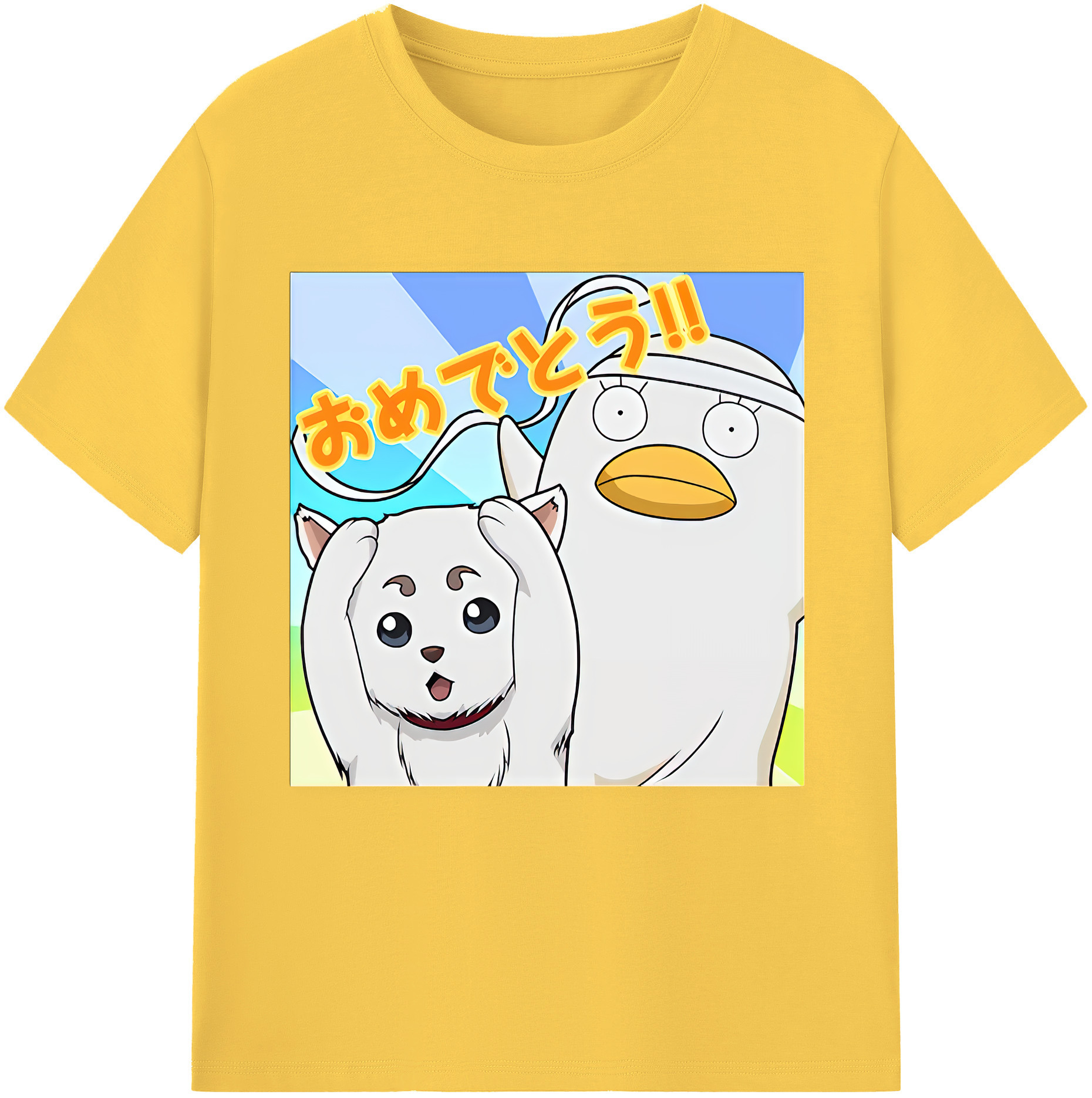 （画像用） ぎんたま 坂田銀時（さかたぎんとき） 神楽 志村新八（しむら しんぱち） GINTAMA Sakata Gintoki Kagura Shimura Shinpachi 綿100％半袖Tシャツ（フロントプリント）