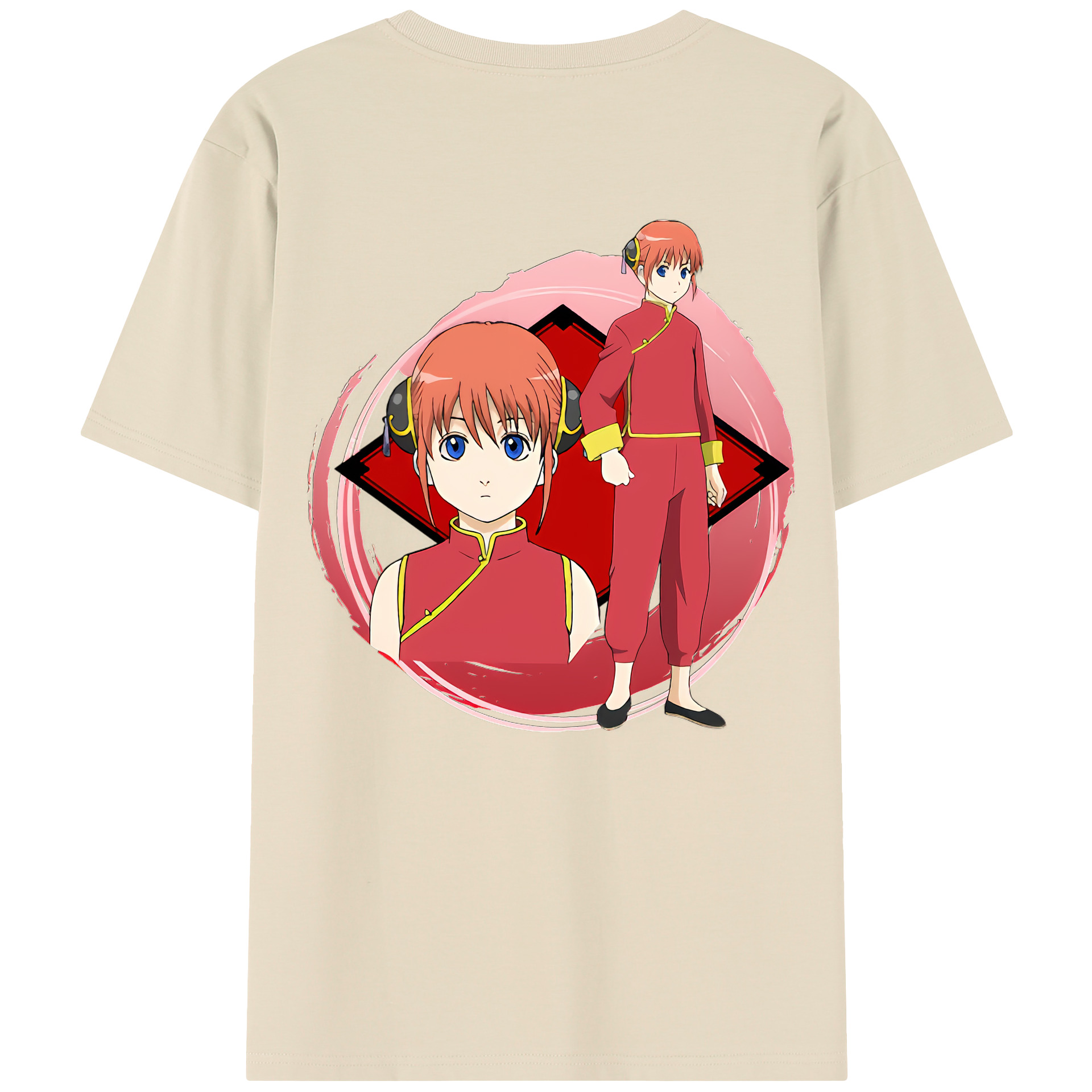 （画像用） ぎんたま 坂田銀時（さかたぎんとき） 神楽 志村新八（しむら しんぱち） GINTAMA Sakata Gintoki Kagura Shimura Shinpachi 綿100％半袖Tシャツ（背面プリント）