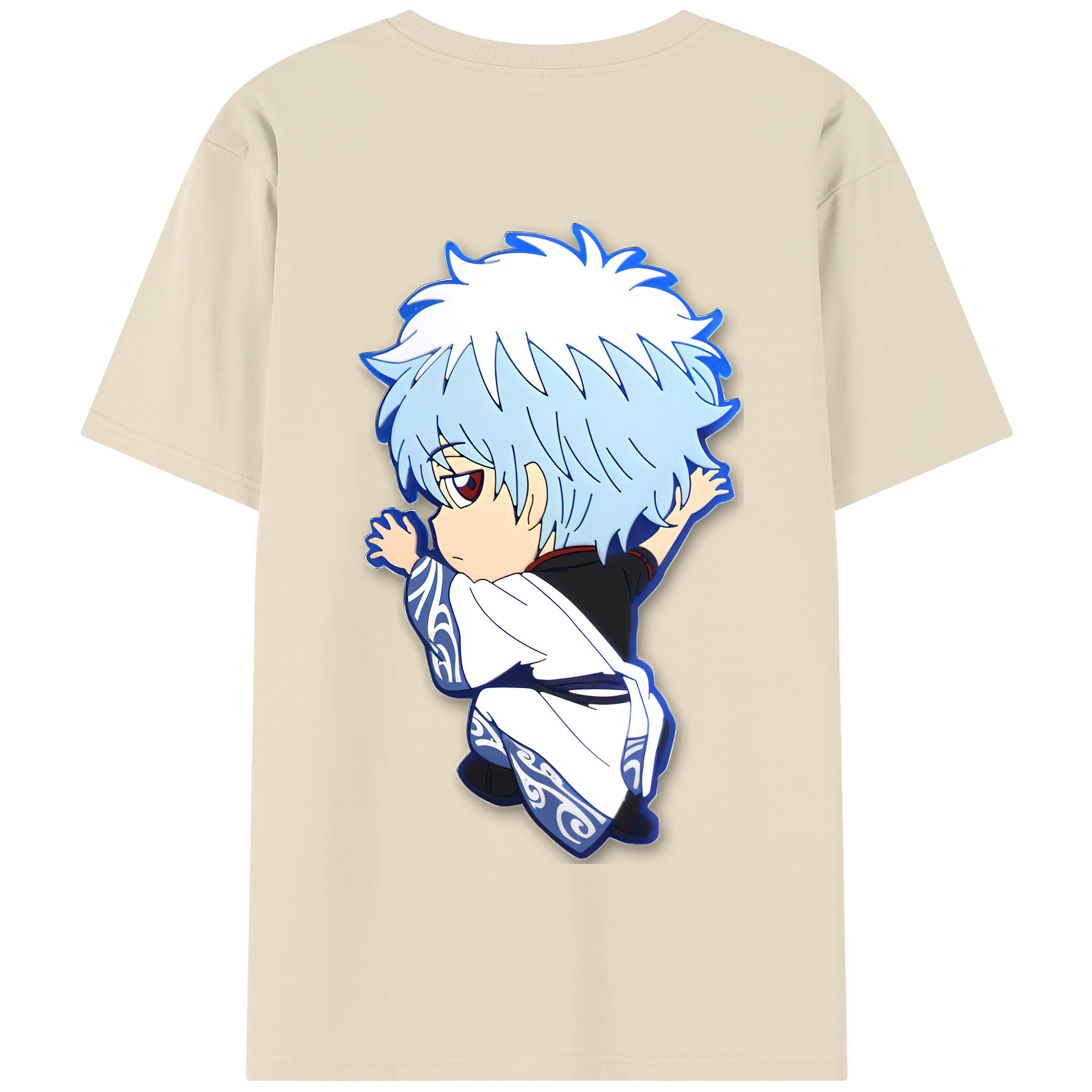 （画像用） ぎんたま 坂田銀時（さかたぎんとき） 神楽 志村新八（しむら しんぱち） GINTAMA Sakata Gintoki Kagura Shimura Shinpachi 綿100％半袖Tシャツ（背面プリント）