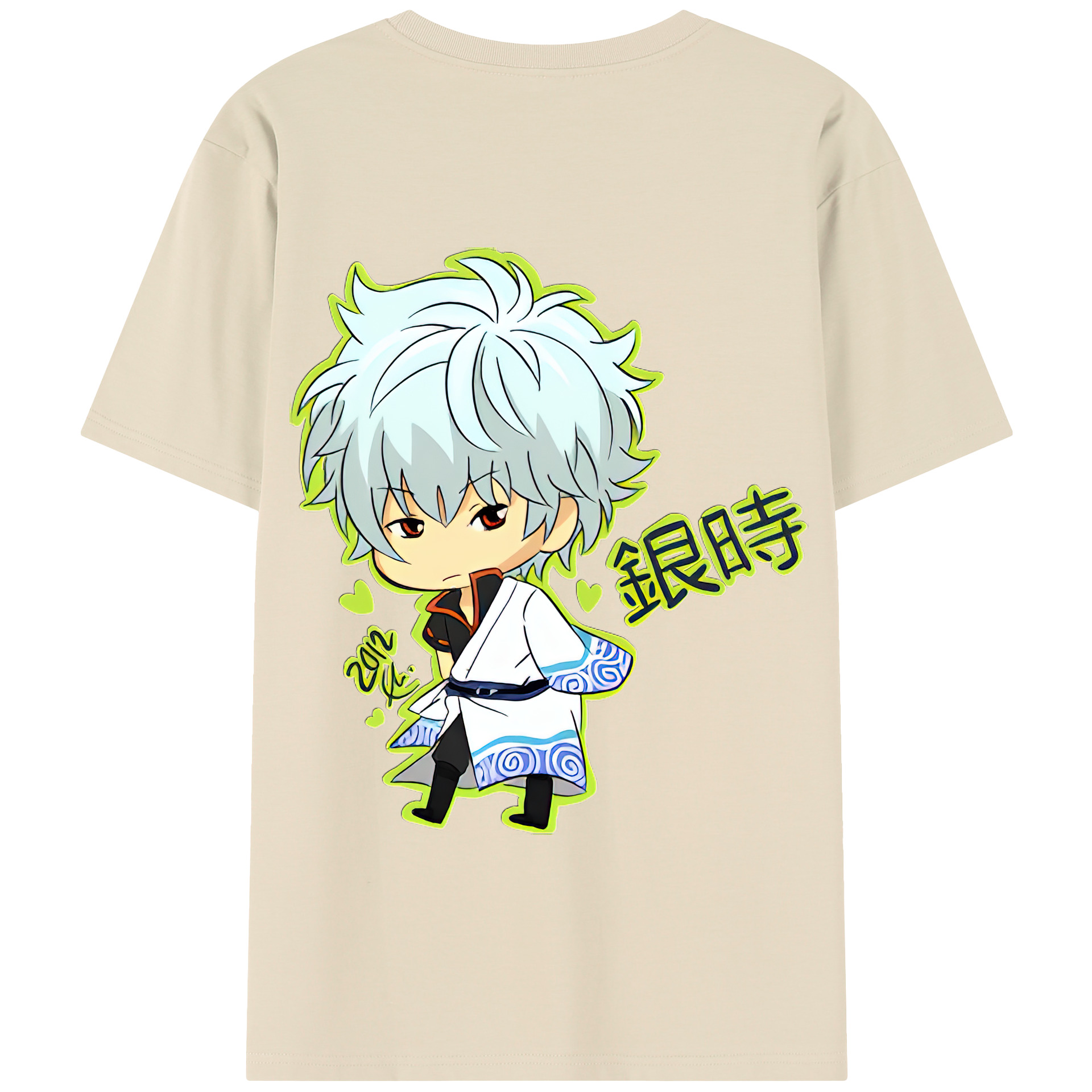 （画像用） ぎんたま 坂田銀時（さかたぎんとき） 神楽 志村新八（しむら しんぱち） GINTAMA Sakata Gintoki Kagura Shimura Shinpachi 綿100％半袖Tシャツ（背面プリント）