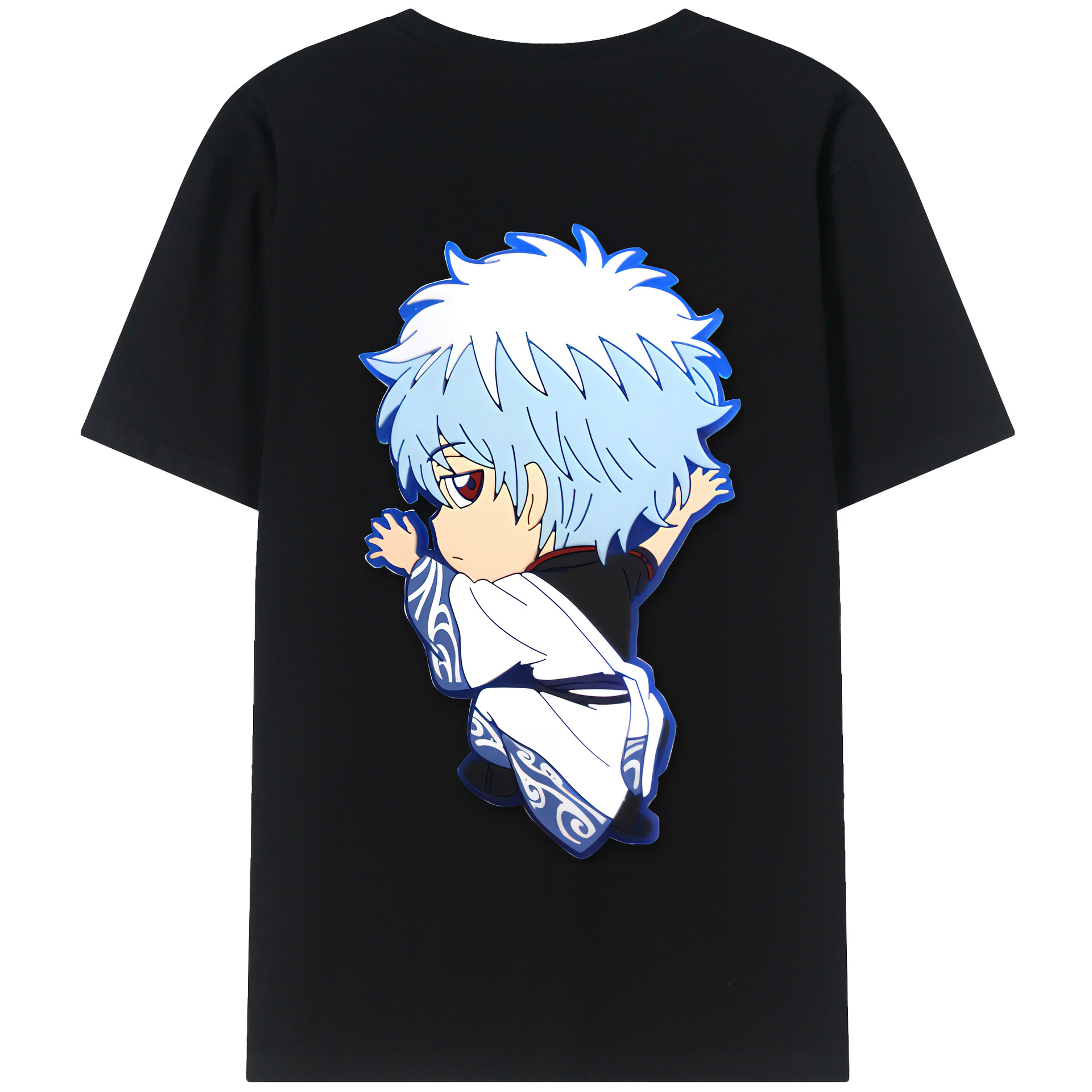 （画像用） ぎんたま 坂田銀時（さかたぎんとき） 神楽 志村新八（しむら しんぱち） GINTAMA Sakata Gintoki Kagura Shimura Shinpachi 綿100％半袖Tシャツ（背面プリント）