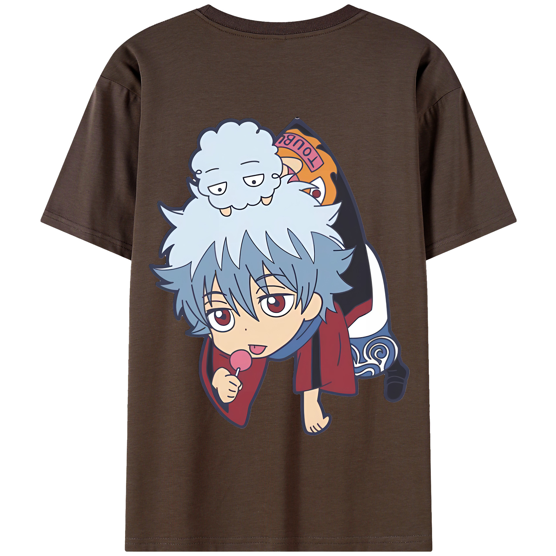 （画像用） ぎんたま 坂田銀時（さかたぎんとき） 神楽 志村新八（しむら しんぱち） GINTAMA Sakata Gintoki Kagura Shimura Shinpachi 綿100％半袖Tシャツ（背面プリント）