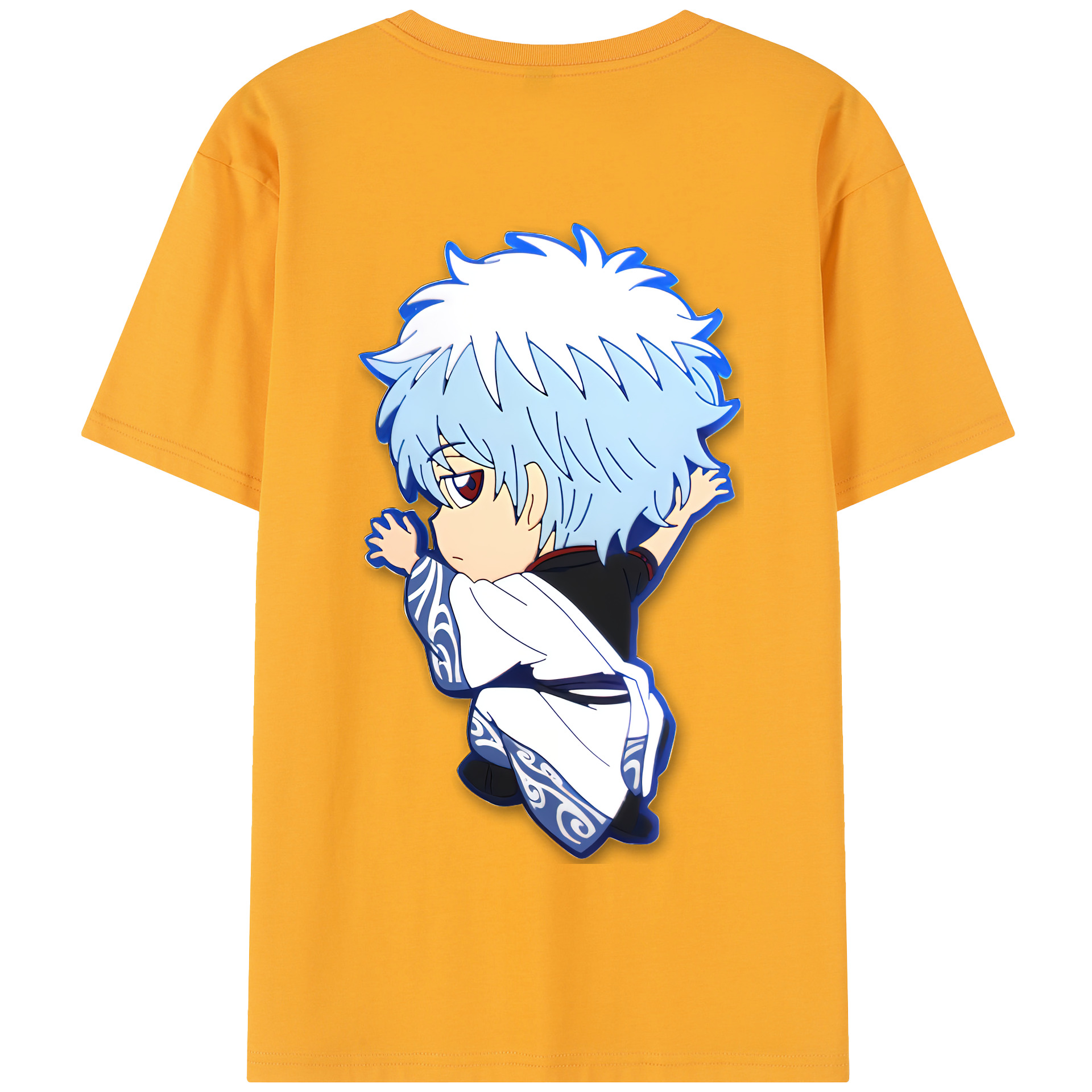（画像用） ぎんたま 坂田銀時（さかたぎんとき） 神楽 志村新八（しむら しんぱち） GINTAMA Sakata Gintoki Kagura Shimura Shinpachi 綿100％半袖Tシャツ（背面プリント）