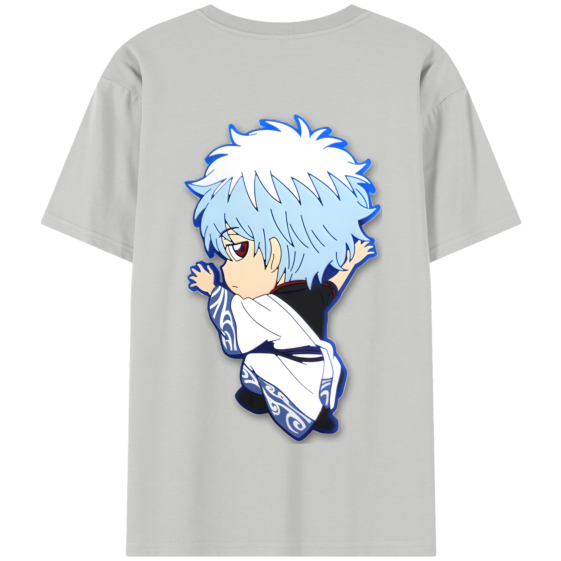 （画像用） ぎんたま 坂田銀時（さかたぎんとき） 神楽 志村新八（しむら しんぱち） GINTAMA Sakata Gintoki Kagura Shimura Shinpachi 綿100％半袖Tシャツ（背面プリント）