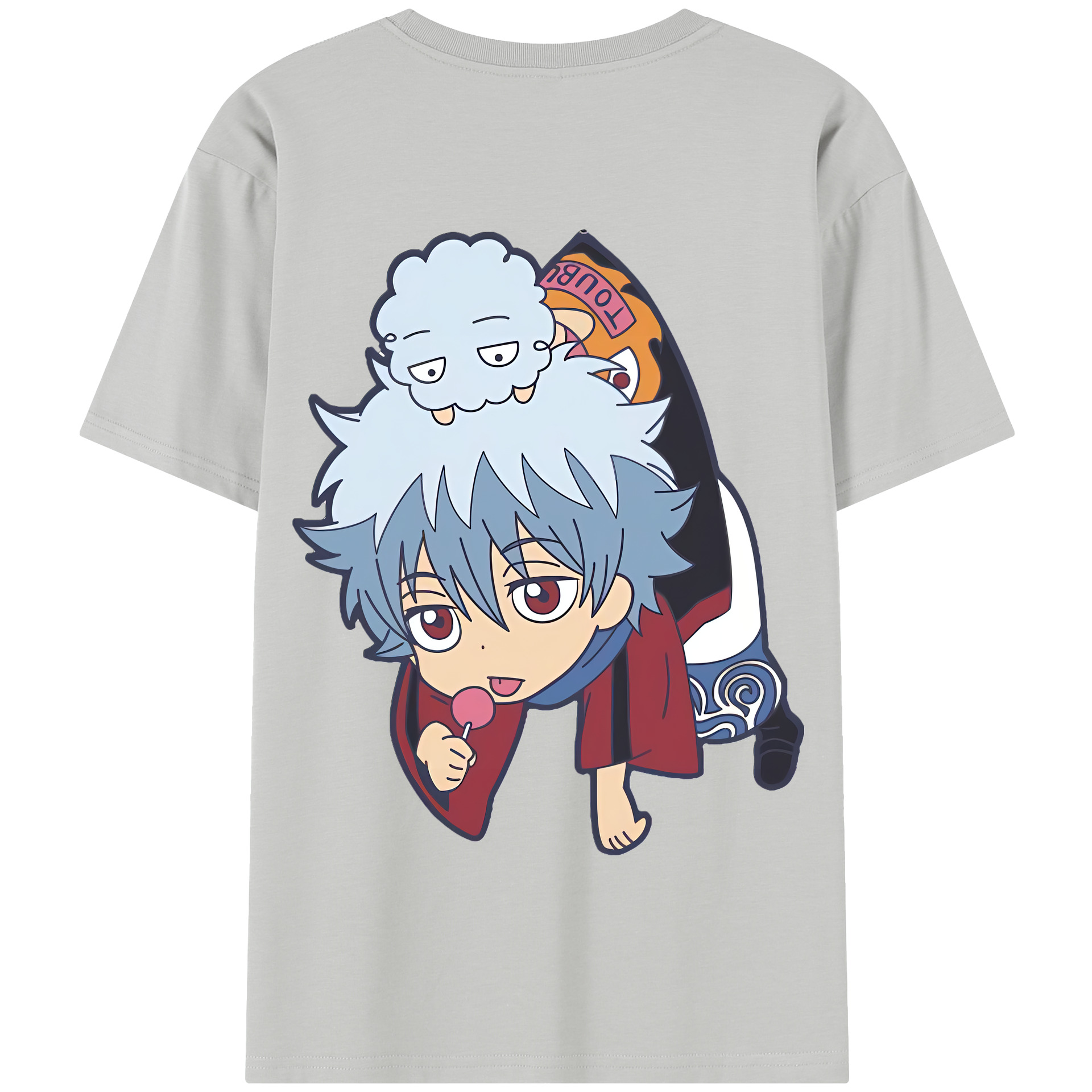（画像用） ぎんたま 坂田銀時（さかたぎんとき） 神楽 志村新八（しむら しんぱち） GINTAMA Sakata Gintoki Kagura Shimura Shinpachi 綿100％半袖Tシャツ（背面プリント）