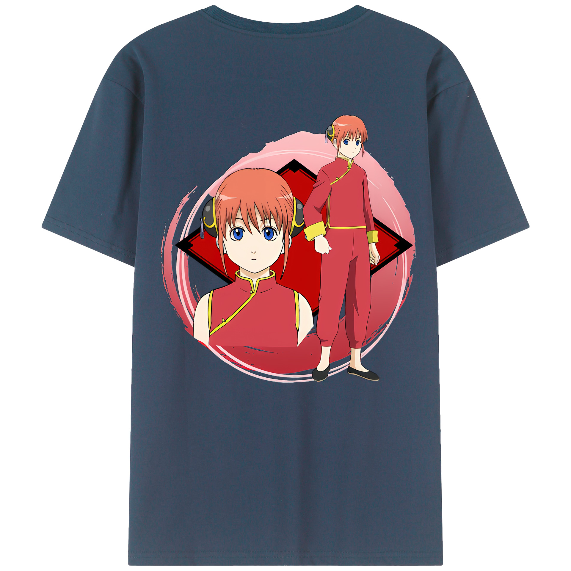 （画像用） ぎんたま 坂田銀時（さかたぎんとき） 神楽 志村新八（しむら しんぱち） GINTAMA Sakata Gintoki Kagura Shimura Shinpachi 綿100％半袖Tシャツ（背面プリント）