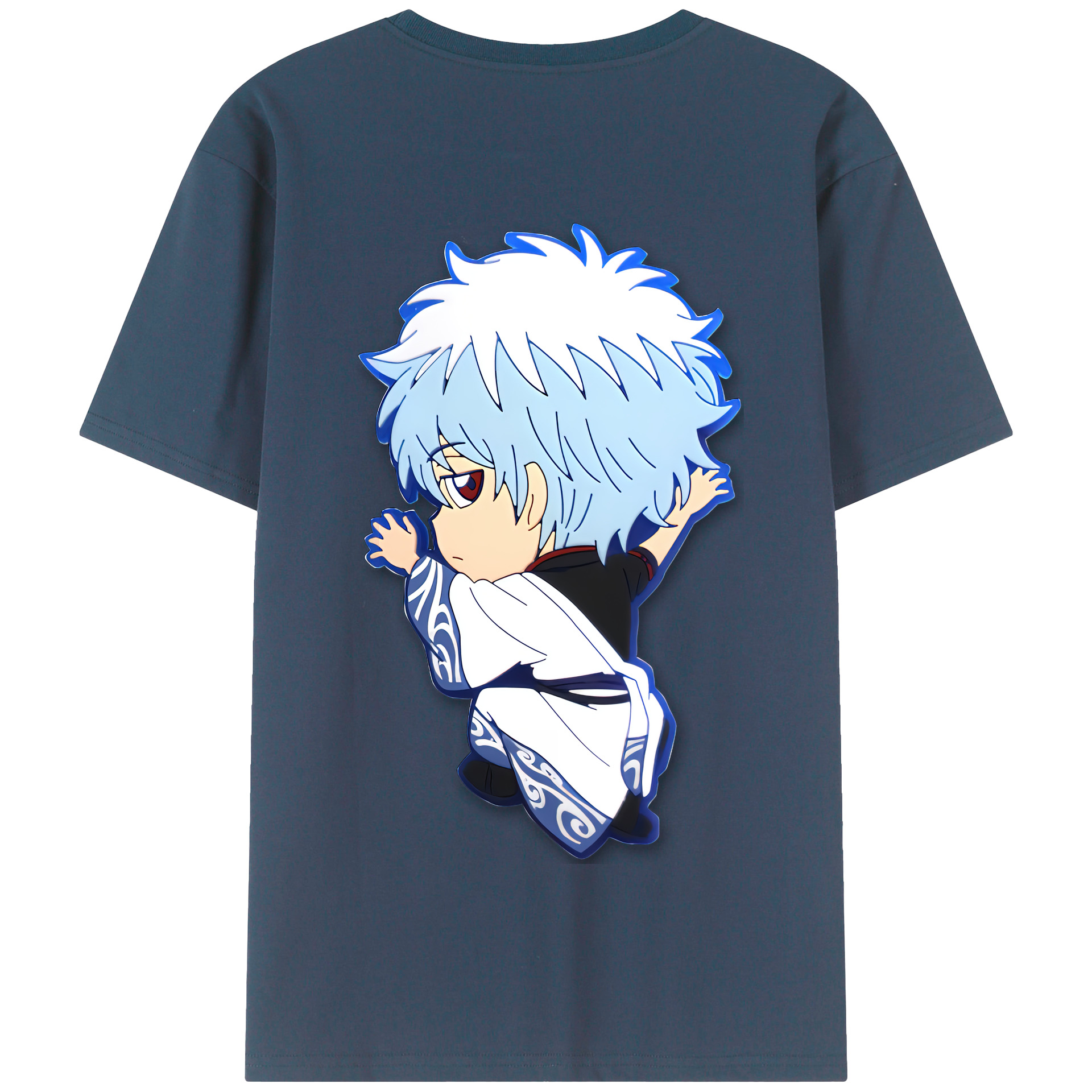 （画像用） ぎんたま 坂田銀時（さかたぎんとき） 神楽 志村新八（しむら しんぱち） GINTAMA Sakata Gintoki Kagura Shimura Shinpachi 綿100％半袖Tシャツ（背面プリント）