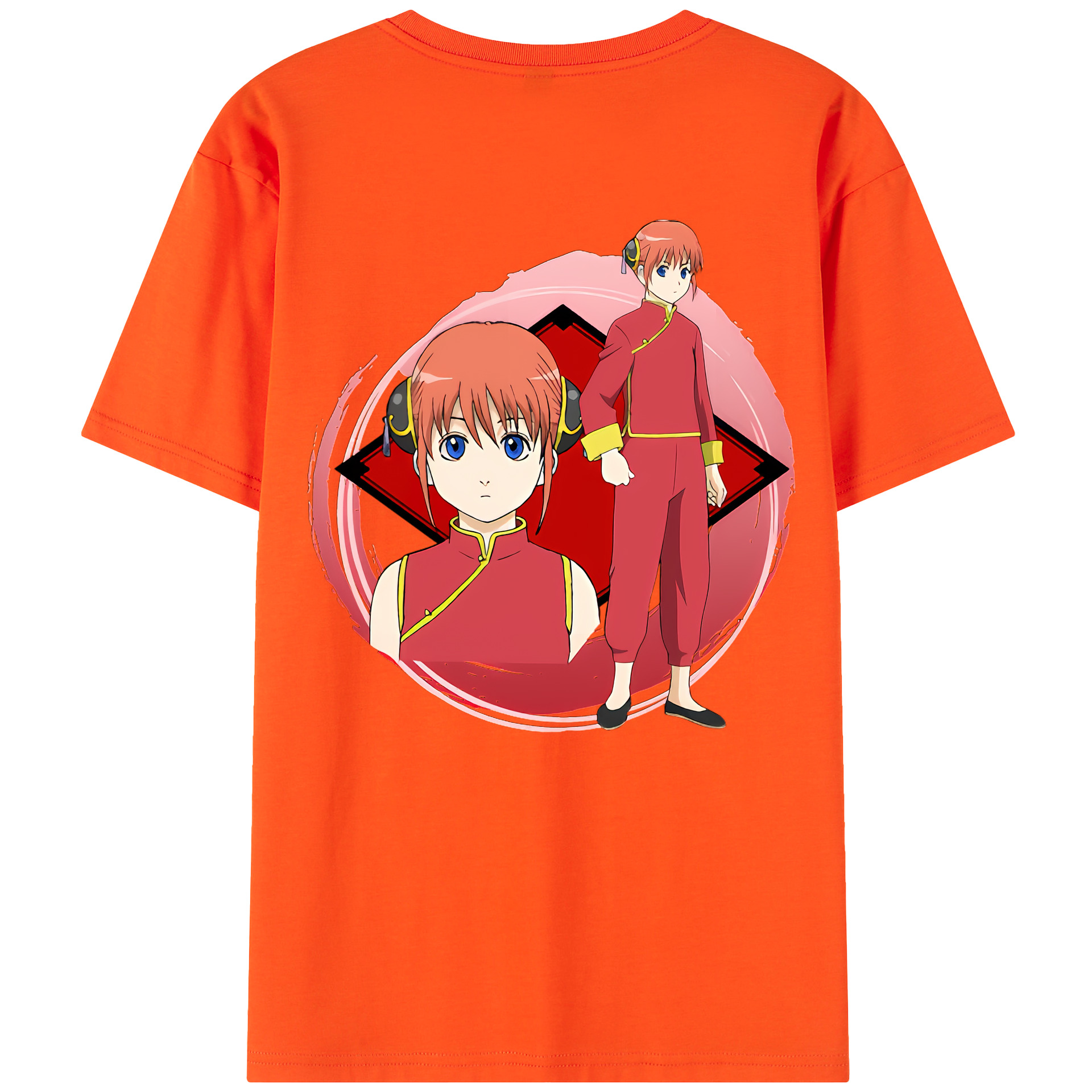 （画像用） ぎんたま 坂田銀時（さかたぎんとき） 神楽 志村新八（しむら しんぱち） GINTAMA Sakata Gintoki Kagura Shimura Shinpachi 綿100％半袖Tシャツ（背面プリント）