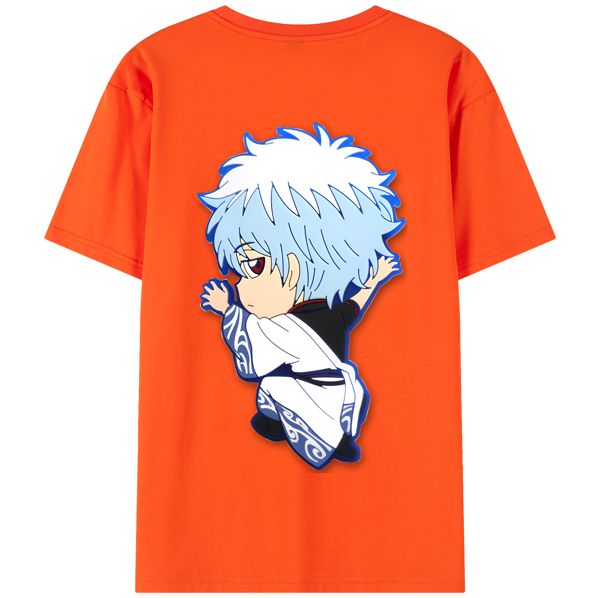 （画像用） ぎんたま 坂田銀時（さかたぎんとき） 神楽 志村新八（しむら しんぱち） GINTAMA Sakata Gintoki Kagura Shimura Shinpachi 綿100％半袖Tシャツ（背面プリント）
