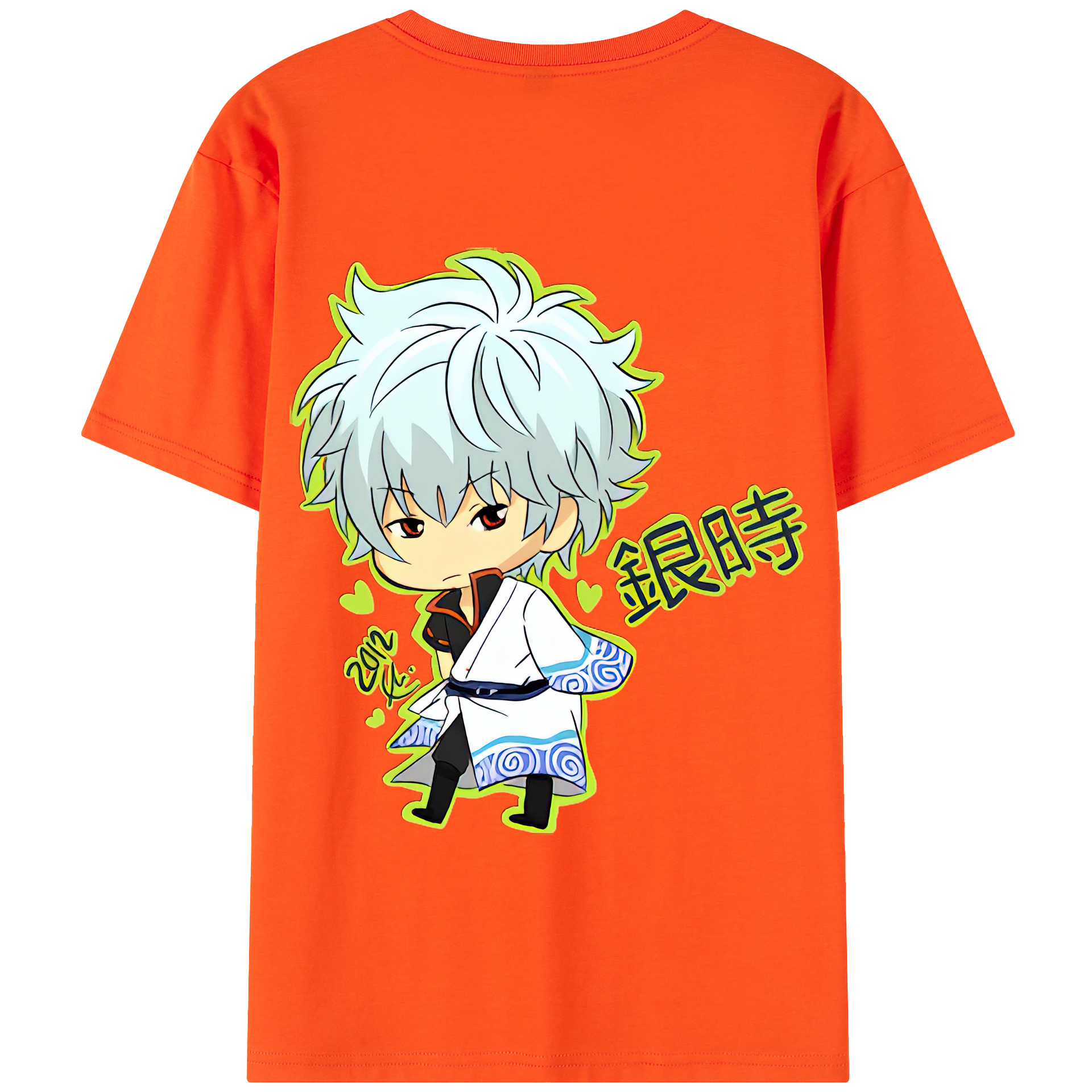（画像用） ぎんたま 坂田銀時（さかたぎんとき） 神楽 志村新八（しむら しんぱち） GINTAMA Sakata Gintoki Kagura Shimura Shinpachi 綿100％半袖Tシャツ（背面プリント）