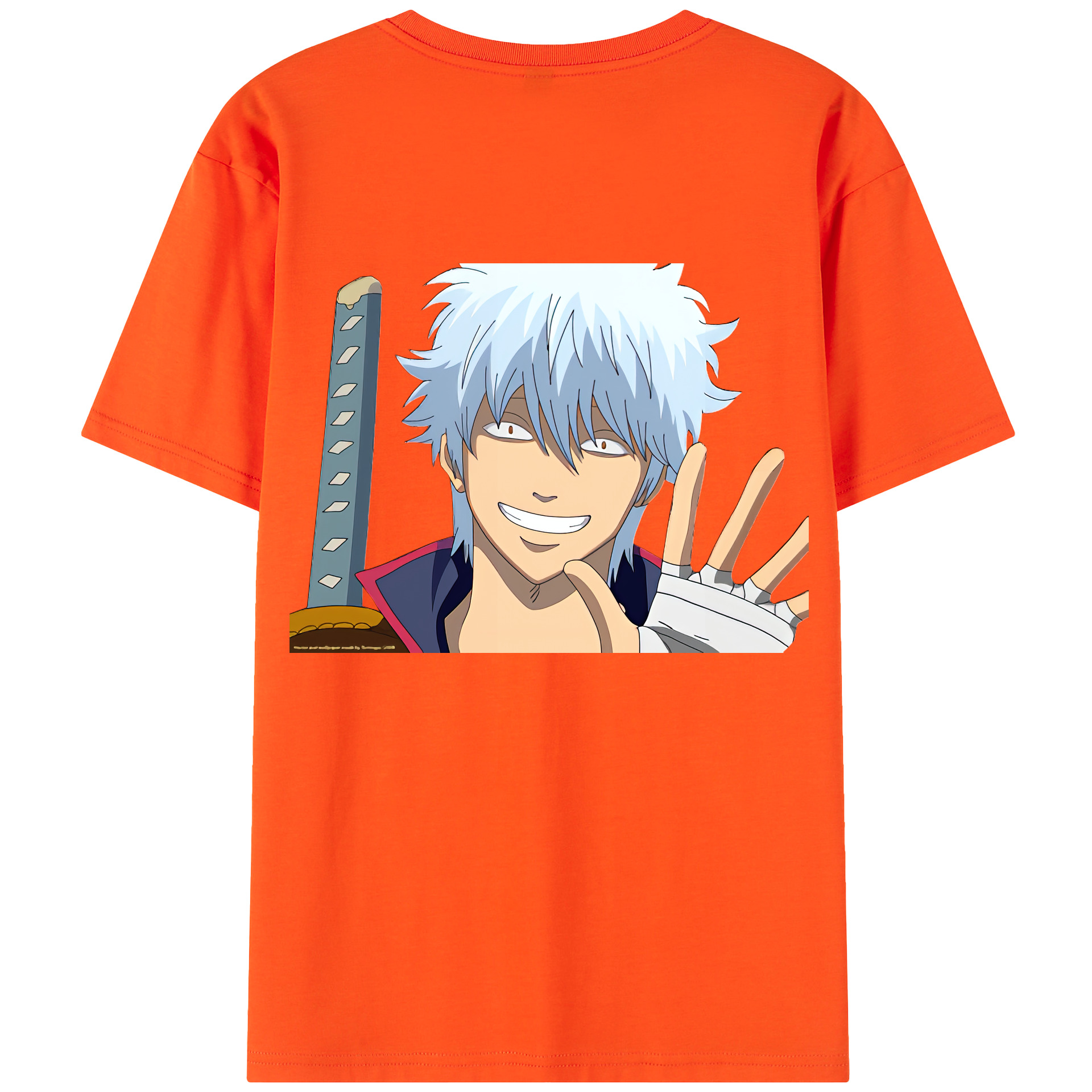 （画像用） ぎんたま 坂田銀時（さかたぎんとき） 神楽 志村新八（しむら しんぱち） GINTAMA Sakata Gintoki Kagura Shimura Shinpachi 綿100％半袖Tシャツ（背面プリント）