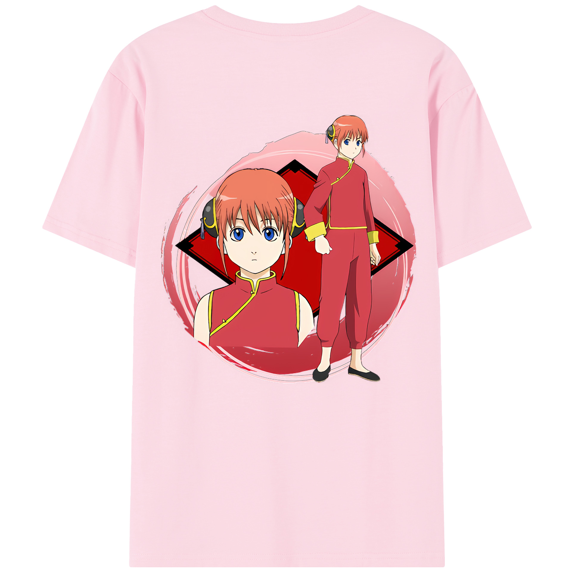 （画像用） ぎんたま 坂田銀時（さかたぎんとき） 神楽 志村新八（しむら しんぱち） GINTAMA Sakata Gintoki Kagura Shimura Shinpachi 綿100％半袖Tシャツ（背面プリント）