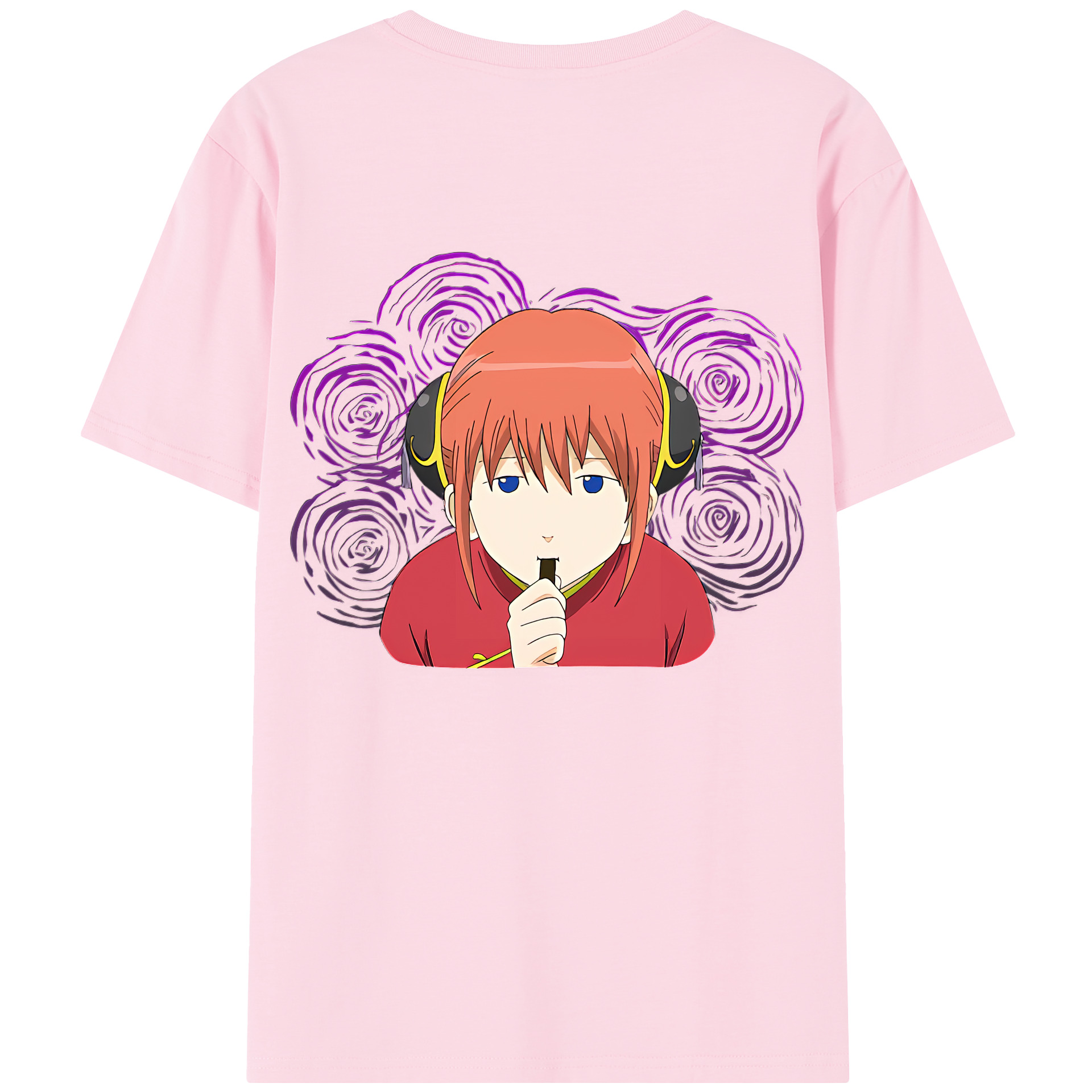 （画像用） ぎんたま 坂田銀時（さかたぎんとき） 神楽 志村新八（しむら しんぱち） GINTAMA Sakata Gintoki Kagura Shimura Shinpachi 綿100％半袖Tシャツ（背面プリント）