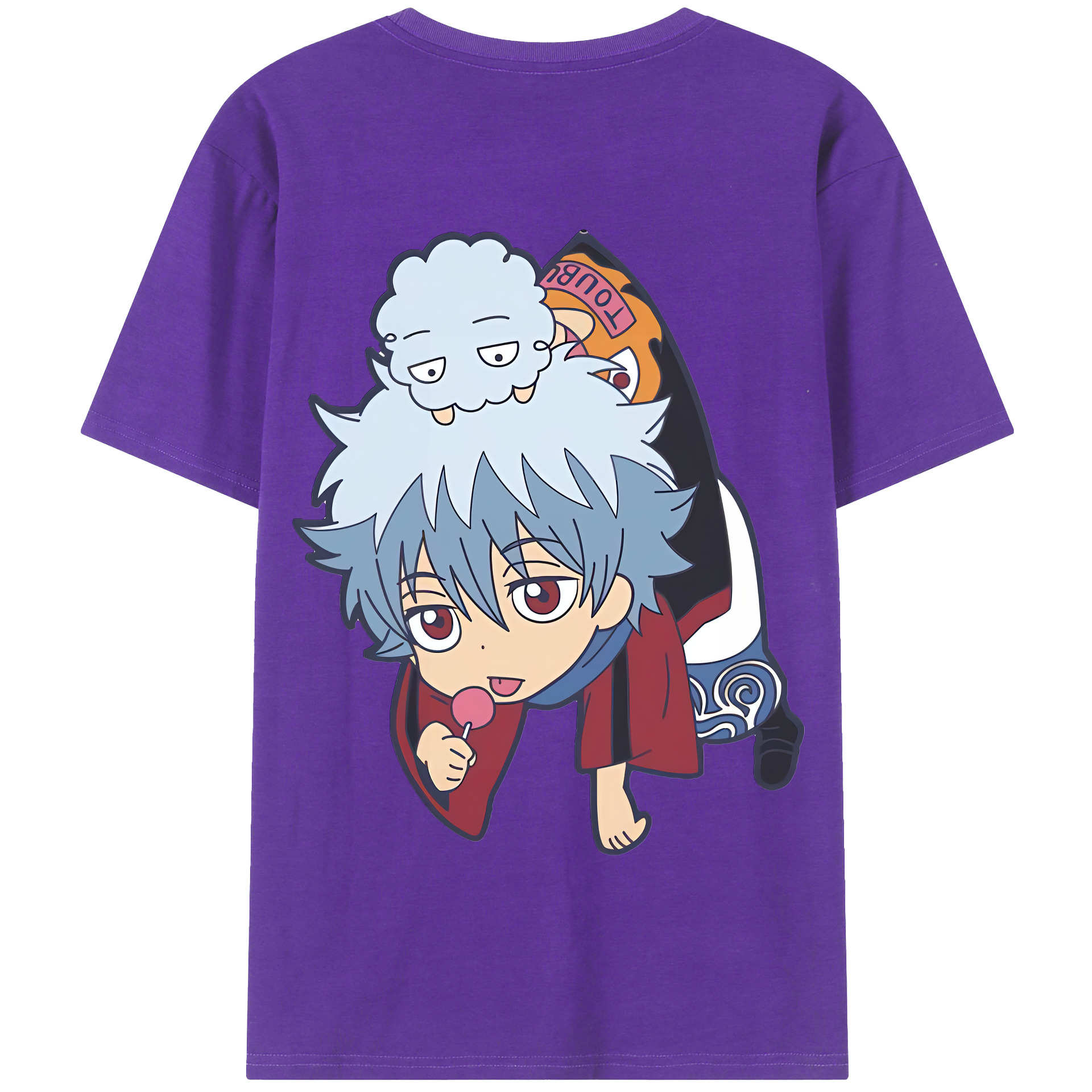 （画像用） ぎんたま 坂田銀時（さかたぎんとき） 神楽 志村新八（しむら しんぱち） GINTAMA Sakata Gintoki Kagura Shimura Shinpachi 綿100％半袖Tシャツ（背面プリント）