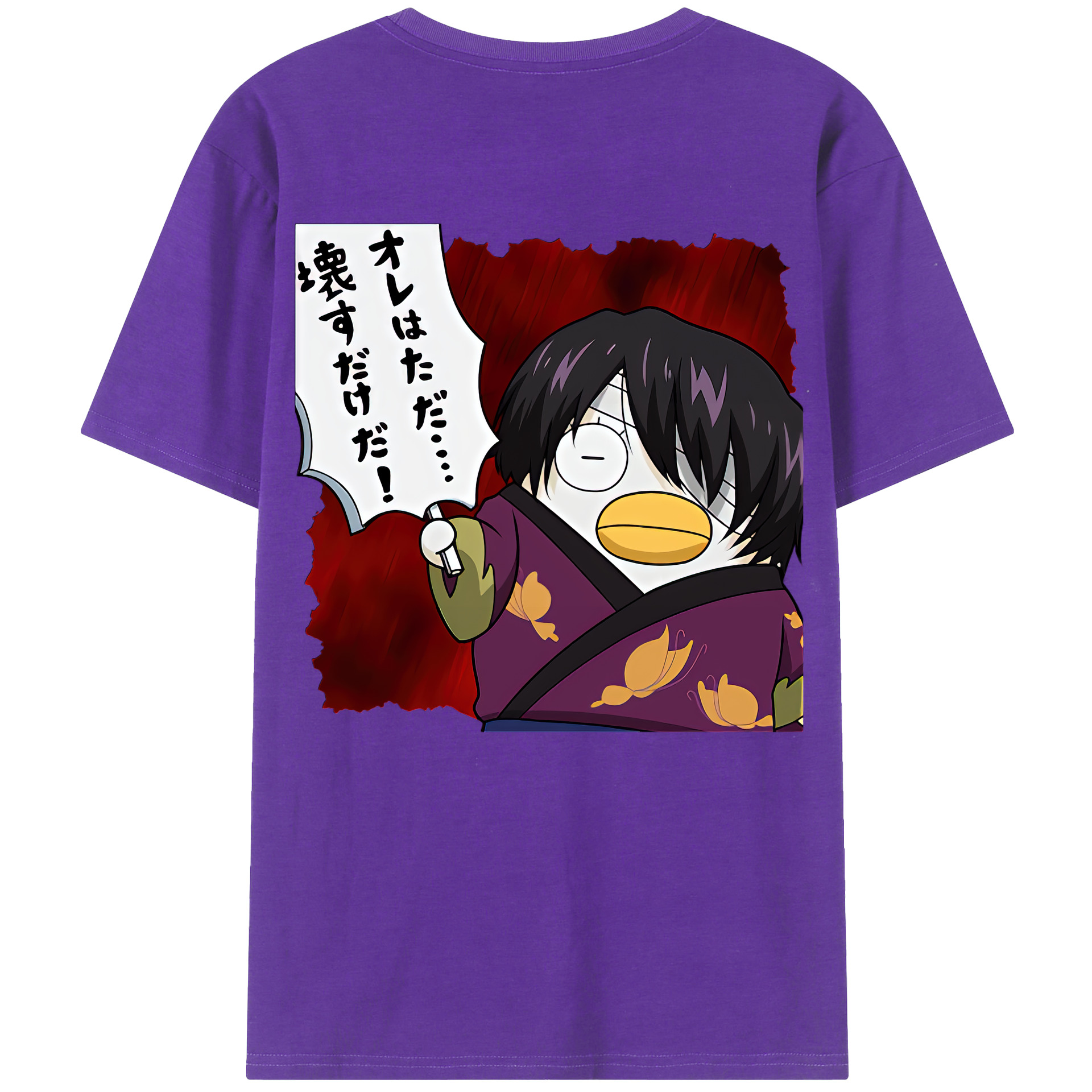 （画像用） ぎんたま 坂田銀時（さかたぎんとき） 神楽 志村新八（しむら しんぱち） GINTAMA Sakata Gintoki Kagura Shimura Shinpachi 綿100％半袖Tシャツ（背面プリント）