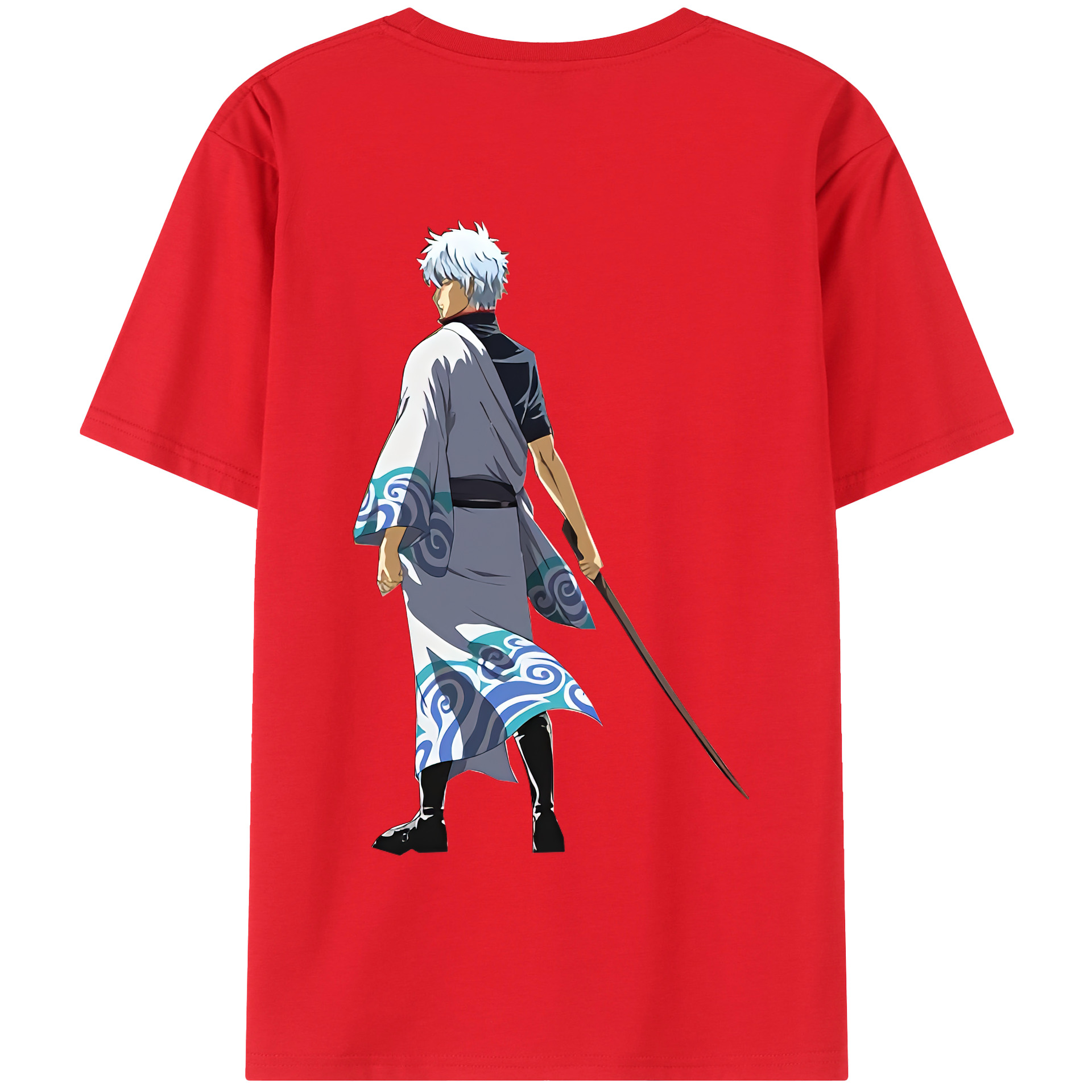 （画像用） ぎんたま 坂田銀時（さかたぎんとき） 神楽 志村新八（しむら しんぱち） GINTAMA Sakata Gintoki Kagura Shimura Shinpachi 綿100％半袖Tシャツ（背面プリント）