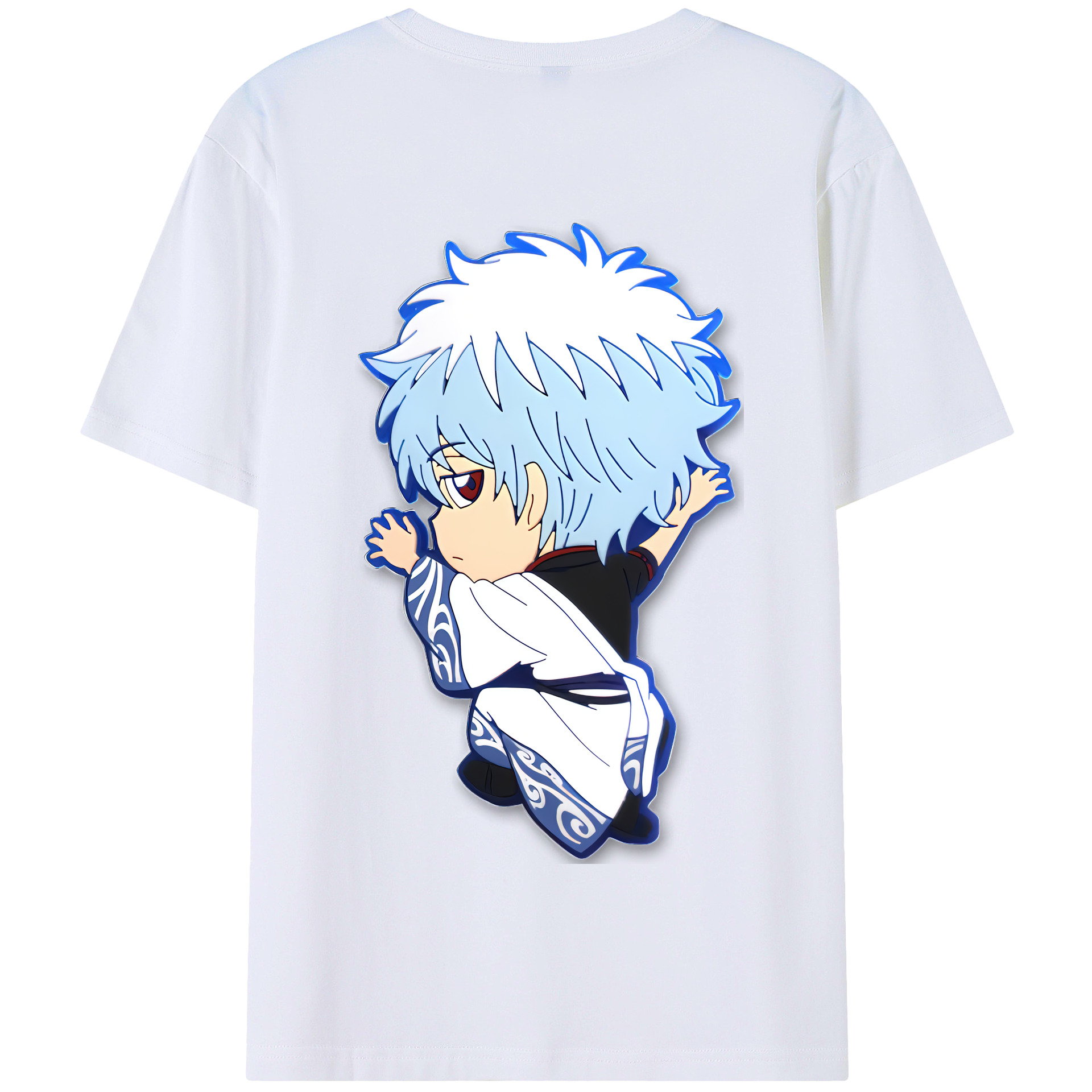 （画像用） ぎんたま 坂田銀時（さかたぎんとき） 神楽 志村新八（しむら しんぱち） GINTAMA Sakata Gintoki Kagura Shimura Shinpachi 綿100％半袖Tシャツ（背面プリント）