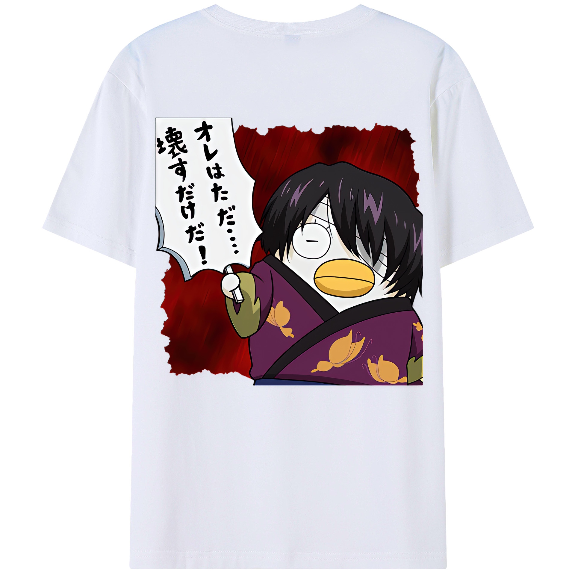 （画像用） ぎんたま 坂田銀時（さかたぎんとき） 神楽 志村新八（しむら しんぱち） GINTAMA Sakata Gintoki Kagura Shimura Shinpachi 綿100％半袖Tシャツ（背面プリント）